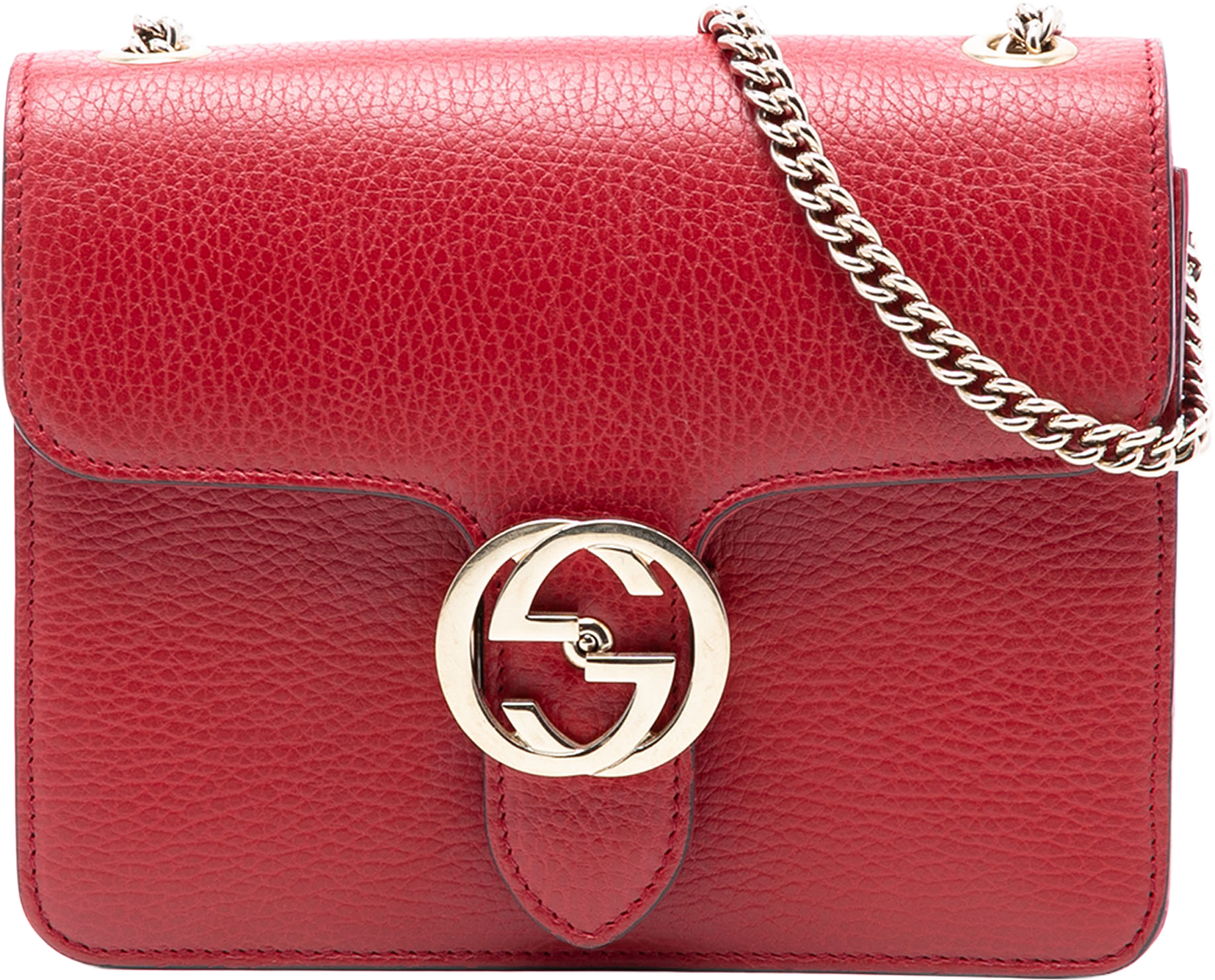 Gucci Small Dollar Calfskin Interlocking G Crossbody, från Luxclusif, i färgen red.