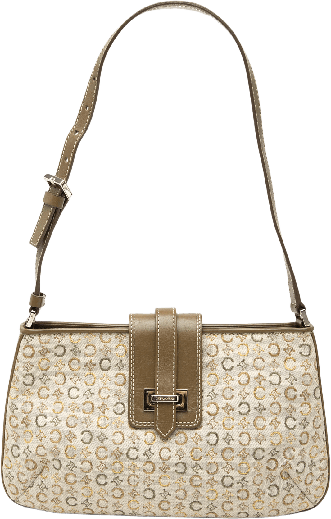 Celine C Macadam Canvas Shoulder Bag, från Luxclusif, i färgen beige.
