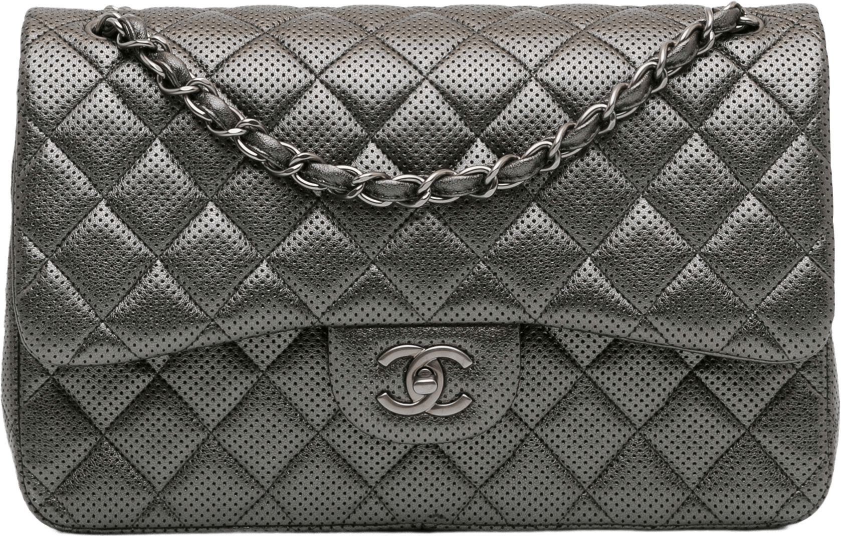 Chanel Jumbo Classic Perforated Lambskin Double Flap