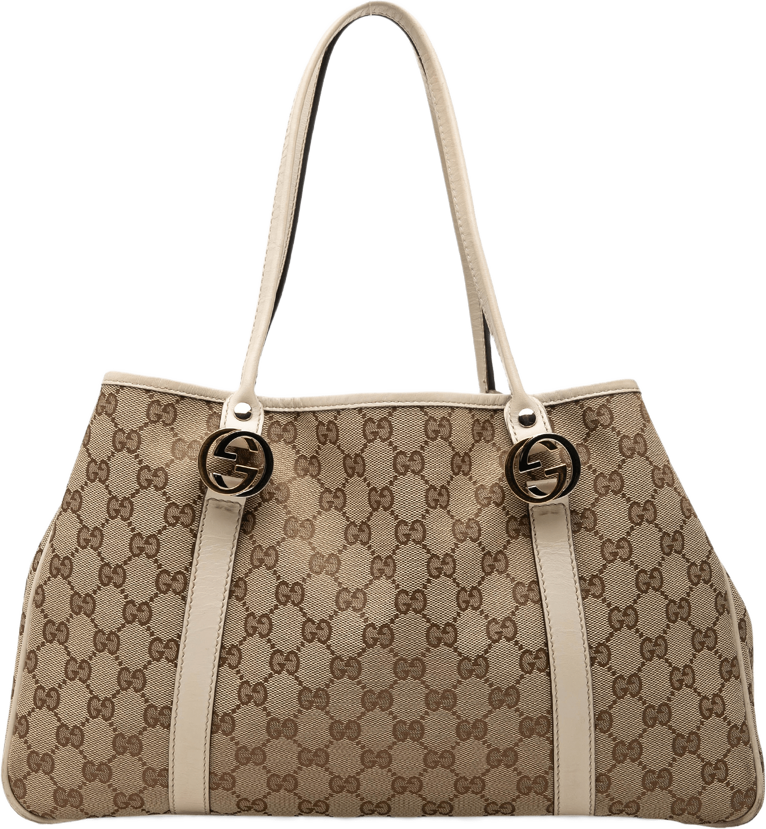 Gucci Gg Canvas Twins Tote, från Luxclusif, i färgen beige.