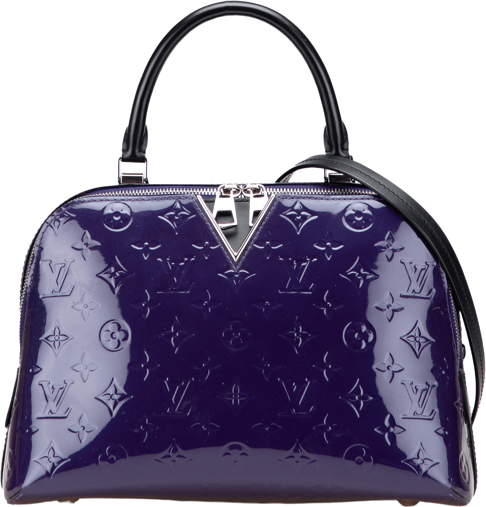 Louis Vuitton Monogram Vernis Melrose, från Luxclusif, i färgen purple.
