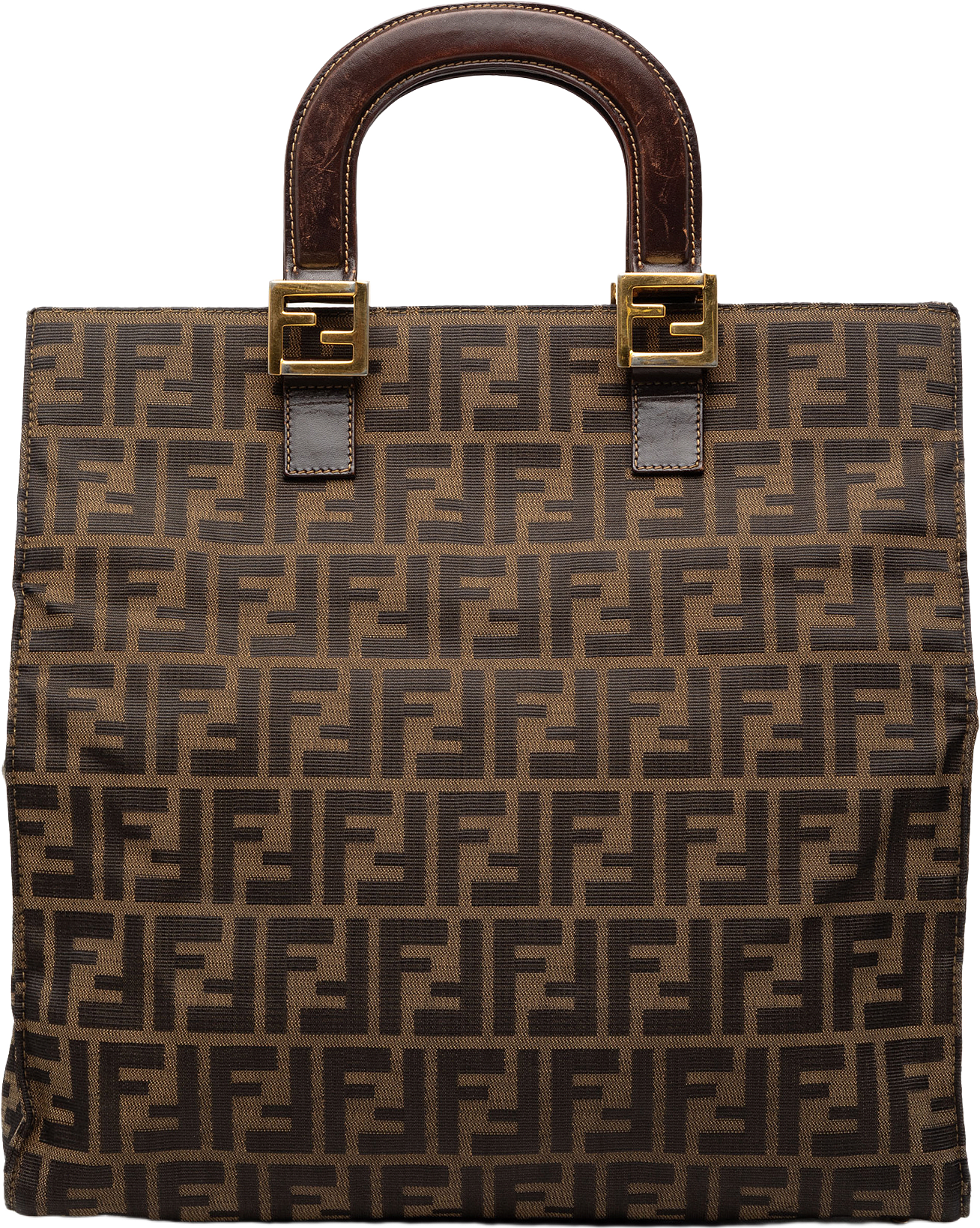 Fendi Zucca Canvas Twins Tote, från Luxclusif, i färgen brown.