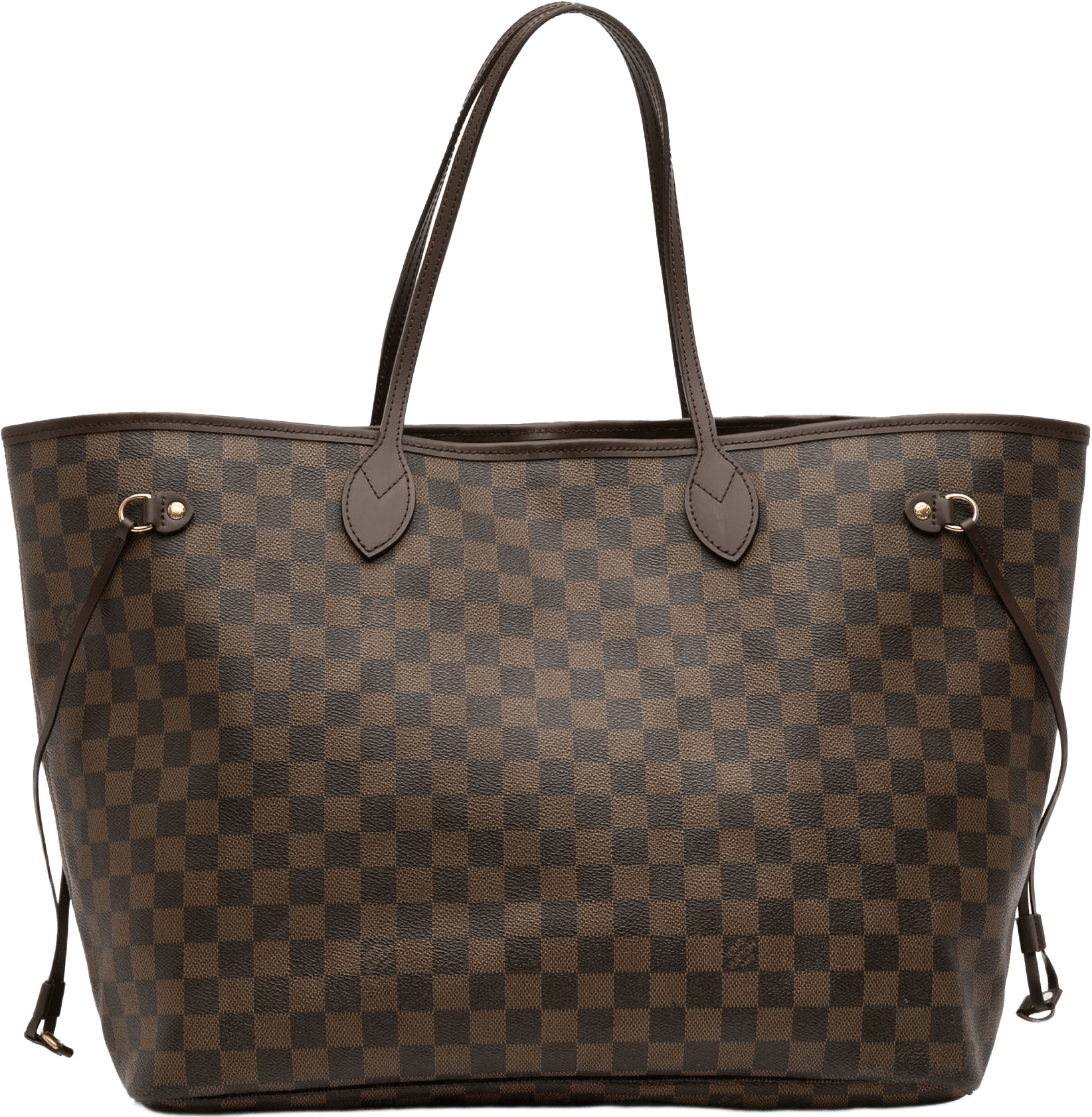 Louis Vuitton Damier Ebene Neverfull Gm, från Luxclusif, i färgen brown.