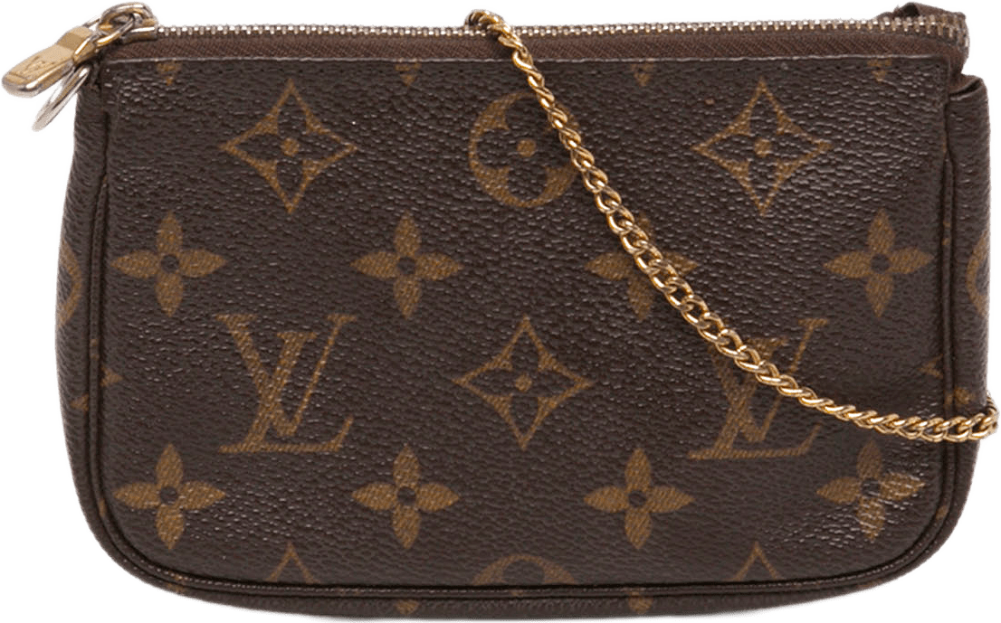 Louis Vuitton Monogram Mini Pochette Accessoires, från Luxclusif, i färgen brun.