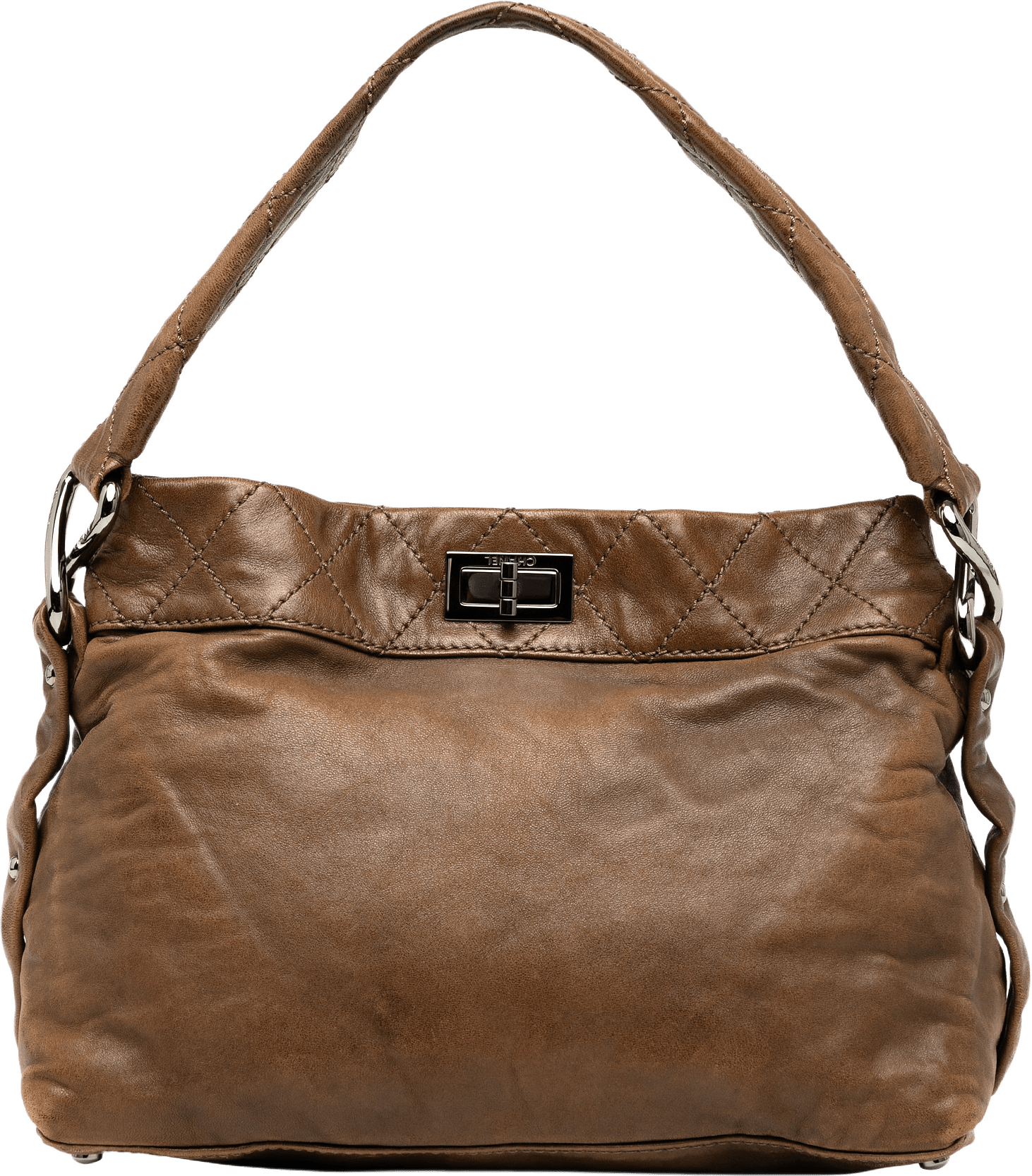 Chanel Reissue 2.55 Calfskin Wild Stitch Shoulder Bag, från Luxclusif, i färgen brown.