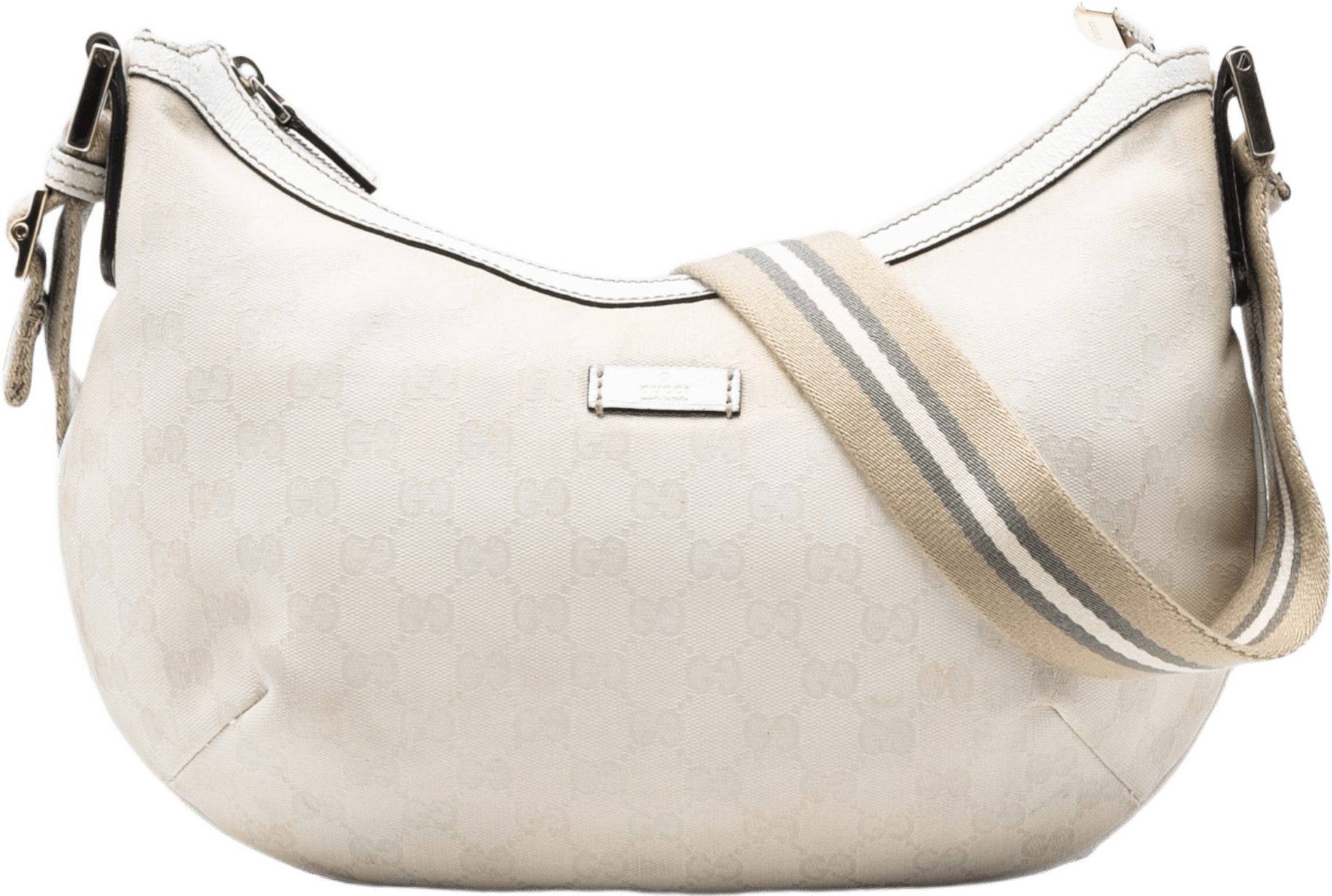 Gucci Gg Canvas Web Crossbody, från Luxclusif, i färgen ivory.