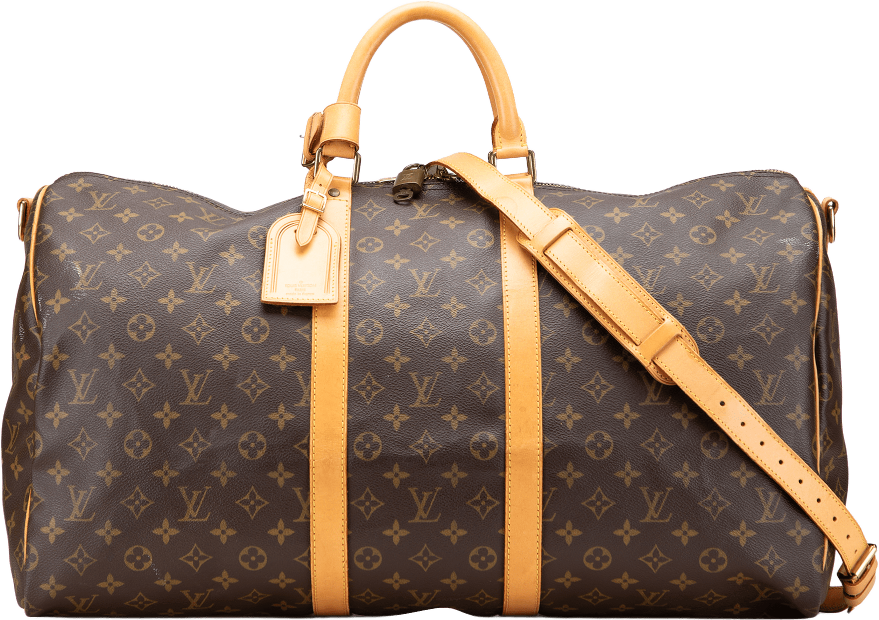 Louis Vuitton Monogram Keepall Bandouliere 55, från Luxclusif, i färgen brown.