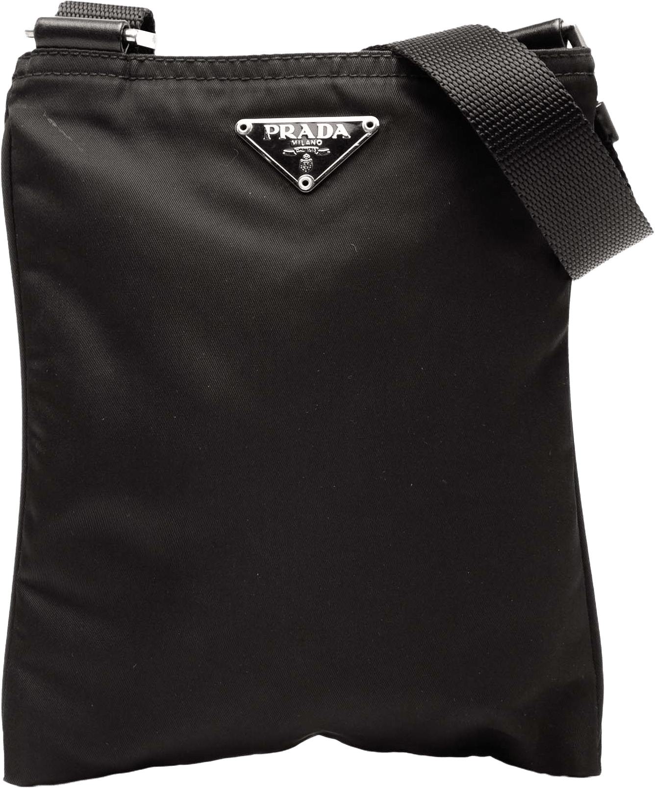 Prada Tessuto Zip Top Crossbody, från Luxclusif, i färgen black.