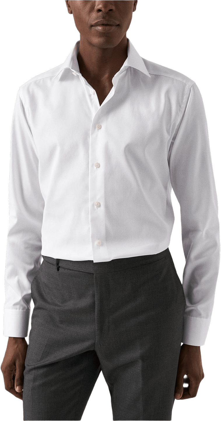 Signature Twill-skjorta Slim Fit, Cut Away-krage, från Eton, i färgen white.