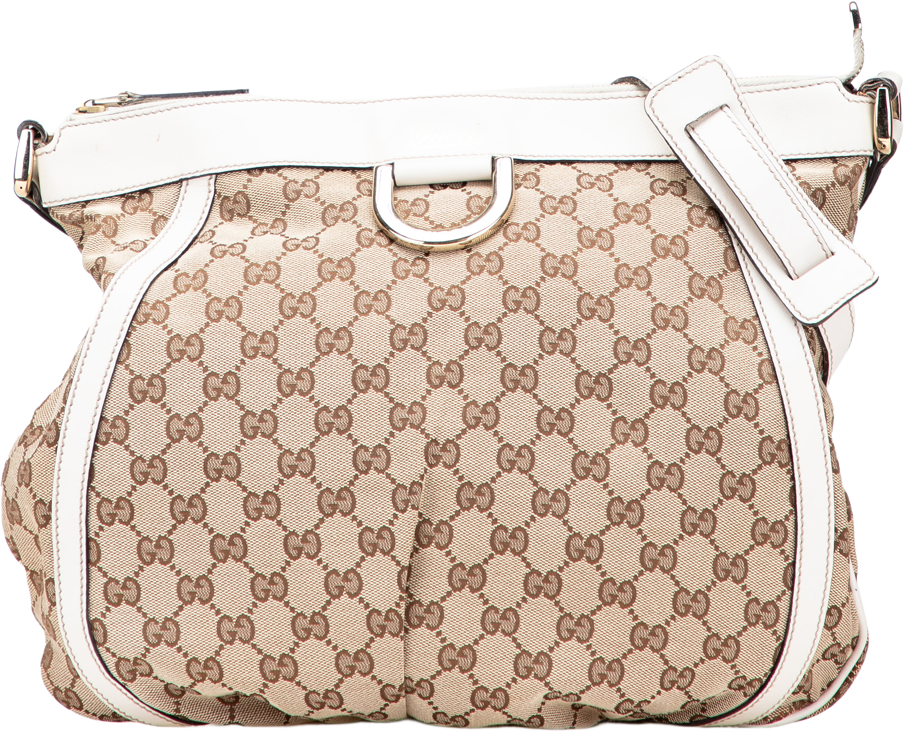 Gucci Gg Canvas Abbey D Ring Crossbody, från Luxclusif, i färgen beige.