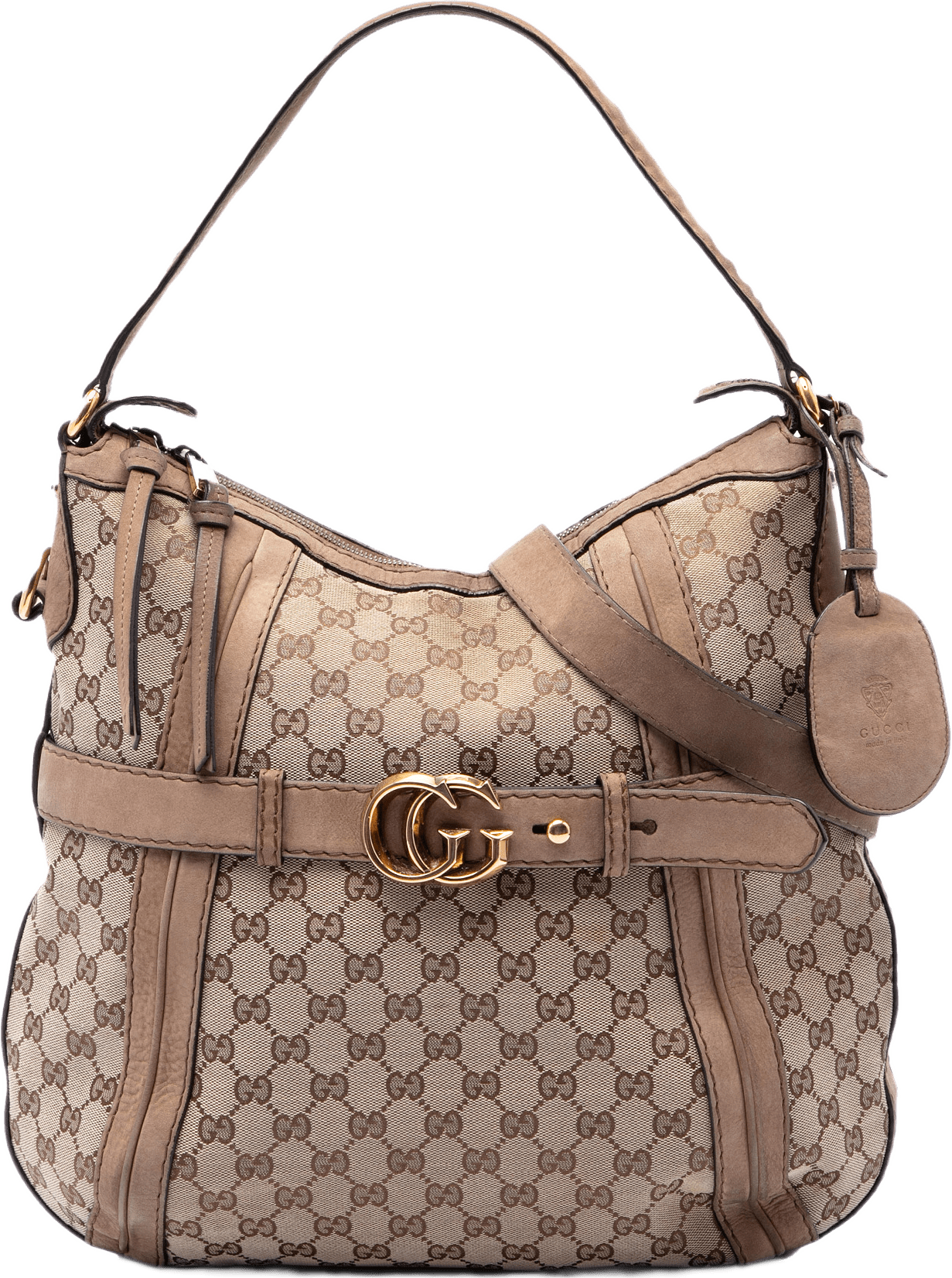 Gucci Medium Gg Canvas Running Satchel, från Luxclusif, i färgen beige.