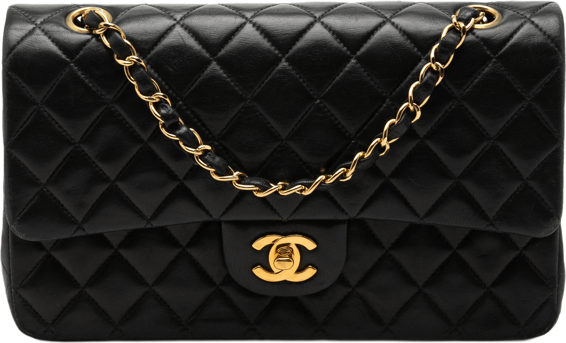 Chanel Medium Classic Lambskin Double Flap, från Luxclusif, i färgen black.