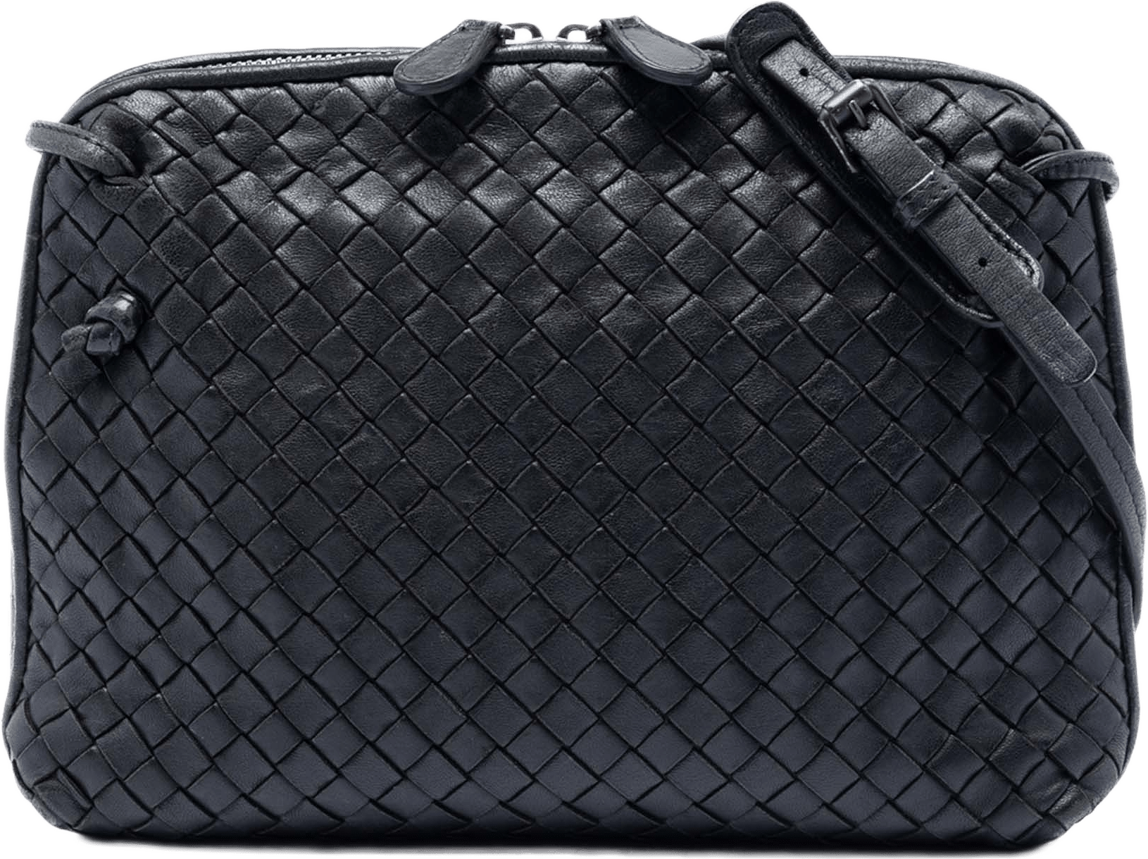 Bottega Veneta Nappa Intrecciato Nodini Crossbody, från Luxclusif, i färgen black.