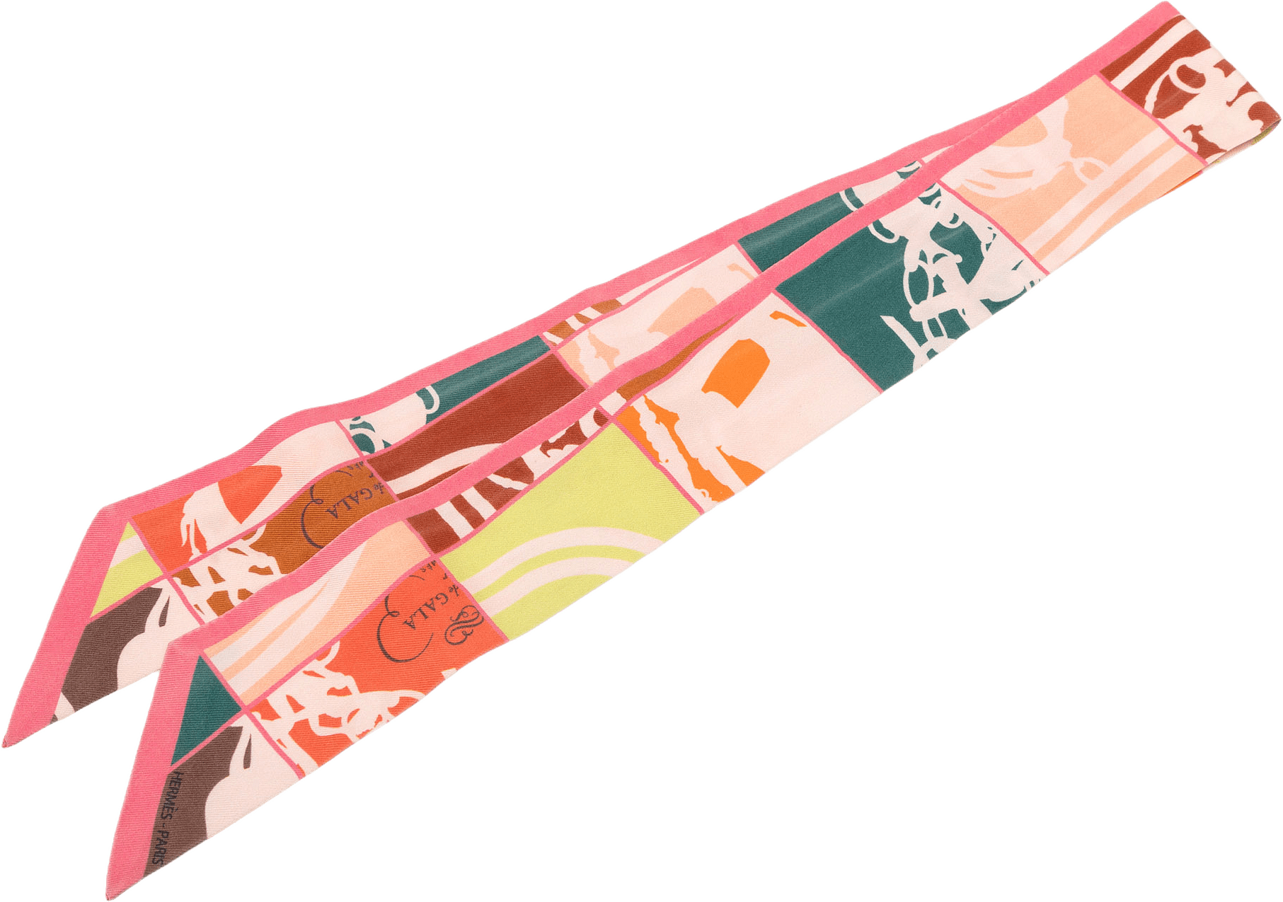 Hermès En Desordre Silk Twilly Scarf, från Luxclusif, i färgen pink.