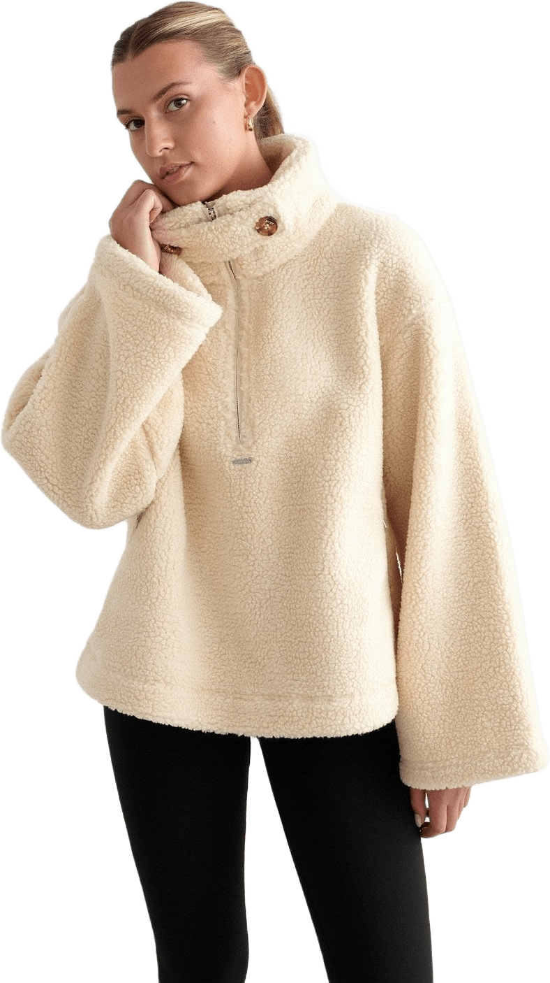 Almond White Pile Anorak