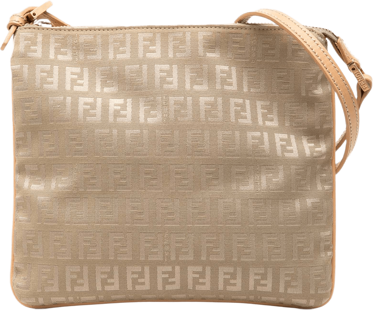 Fendi Zucchino Canvas Crossbody, från Luxclusif, i färgen beige.