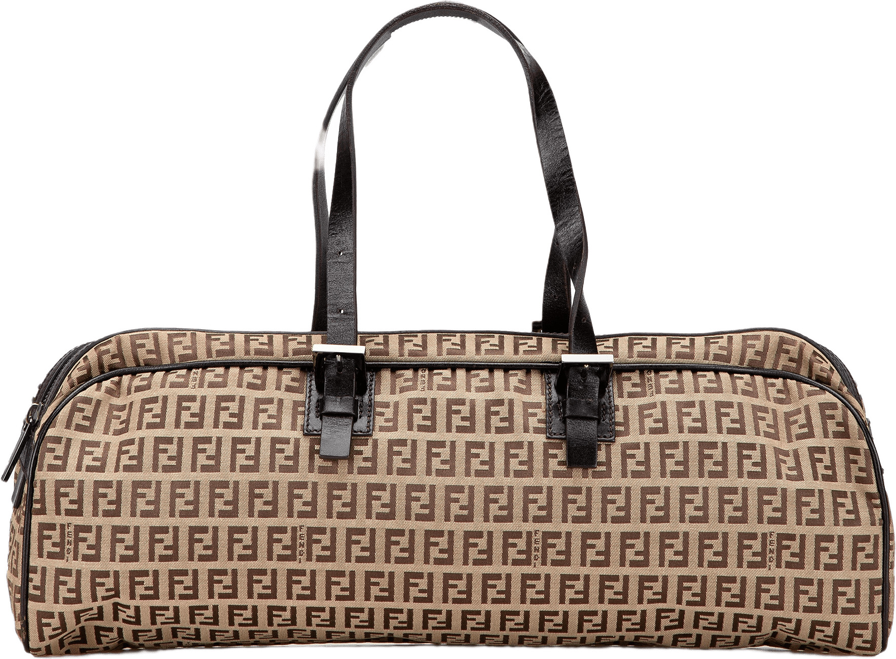 Fendi Zucchino Canvas Handbag, från Luxclusif, i färgen beige.