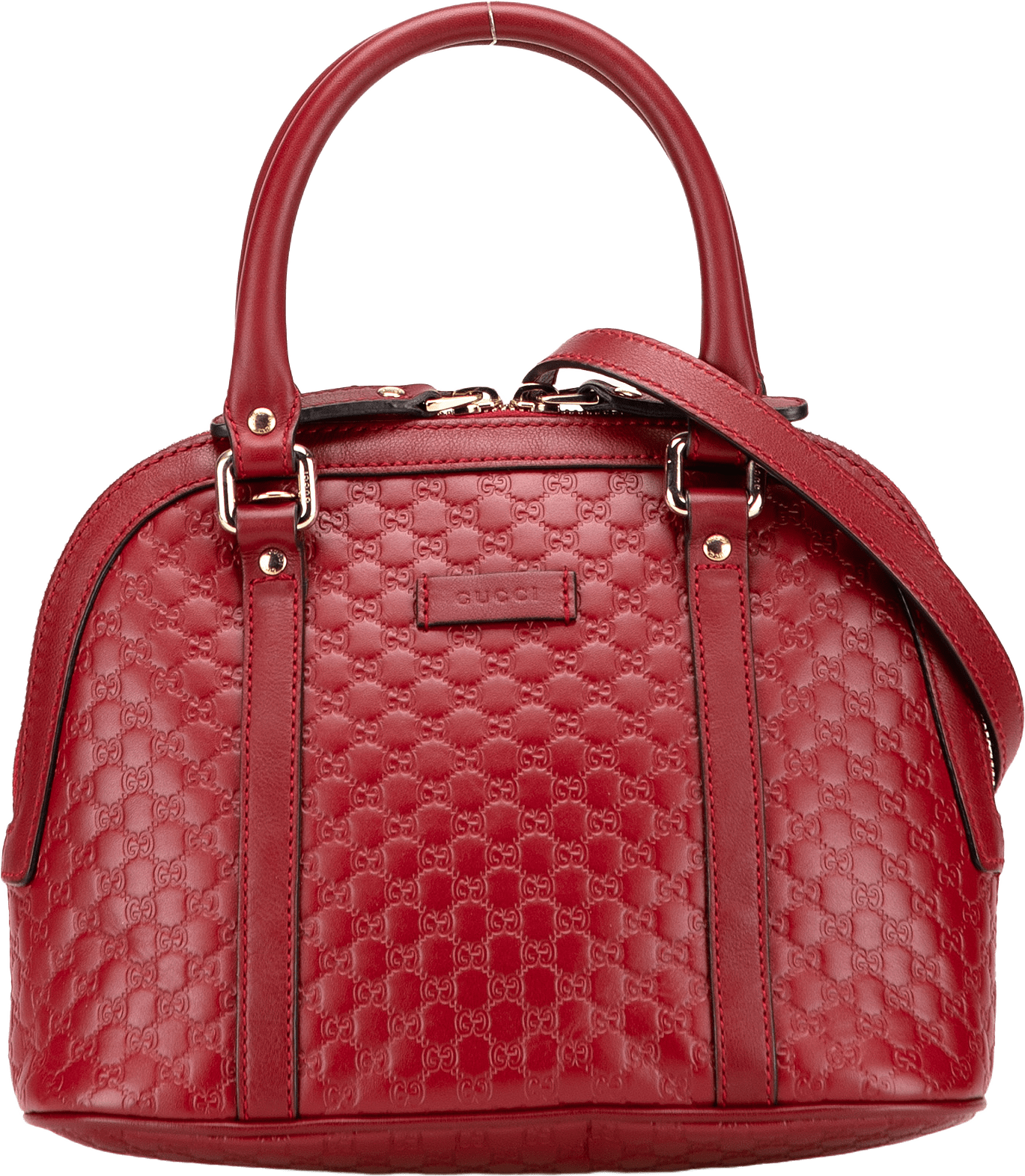 Gucci Mini Microguccissima Dome Satchel, från Luxclusif, i färgen red.