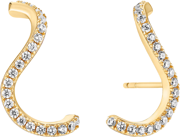 Ellera Waves Earrings, från Sif Jakobs Jewellery, i färgen guld.