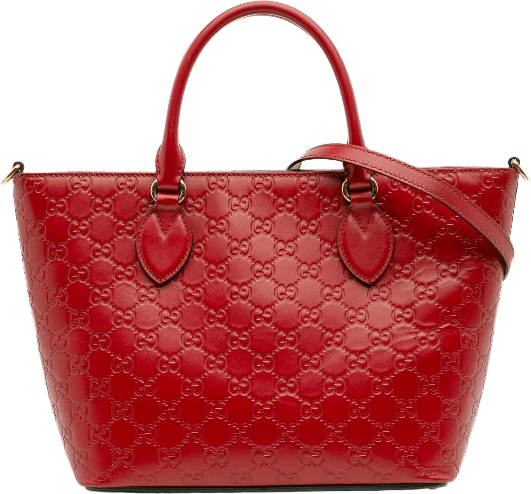 Gucci Small Guccissima Convertible Tote, från Luxclusif, i färgen red.