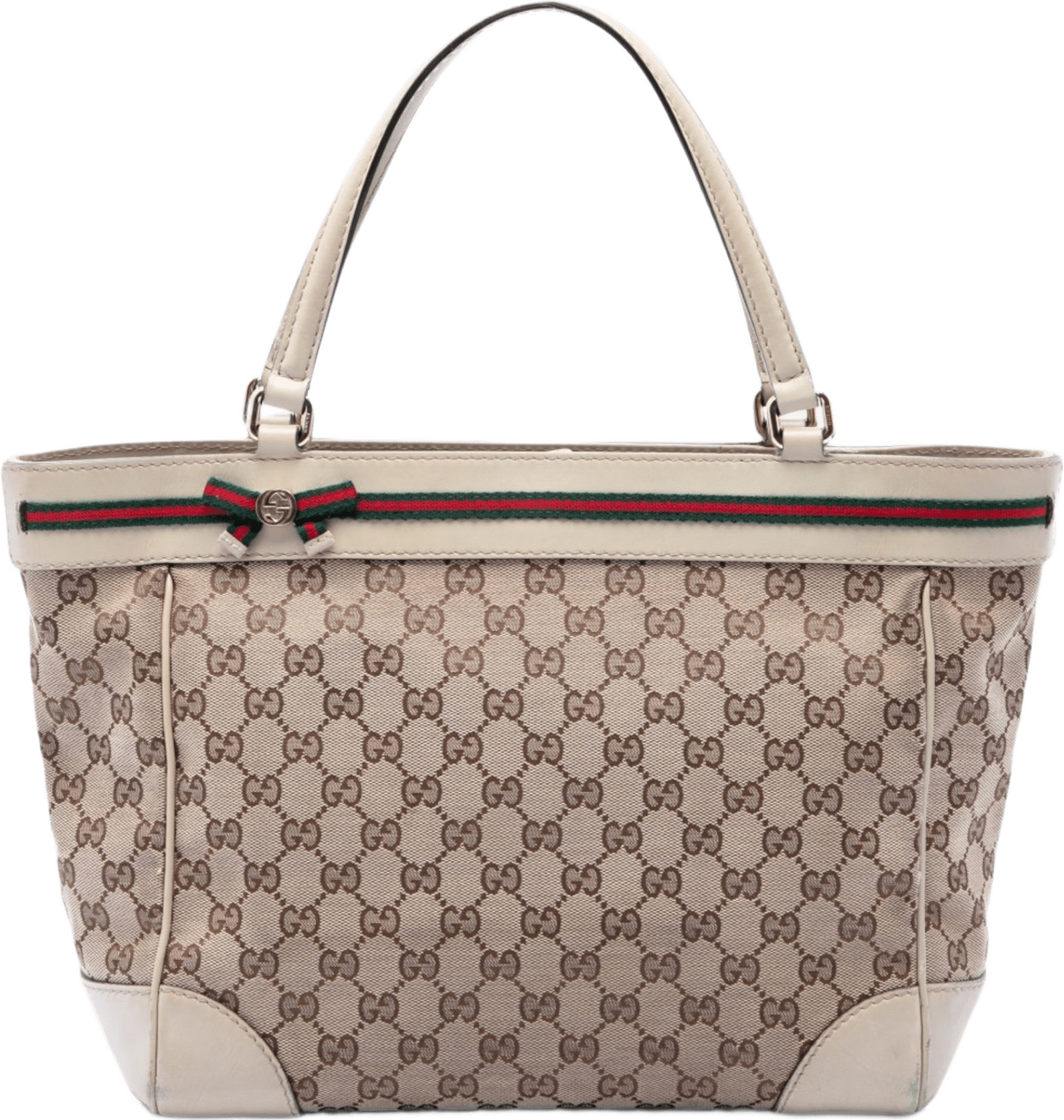 Gucci Gg Canvas Web Mayfair Tote, från Luxclusif, i färgen beige.