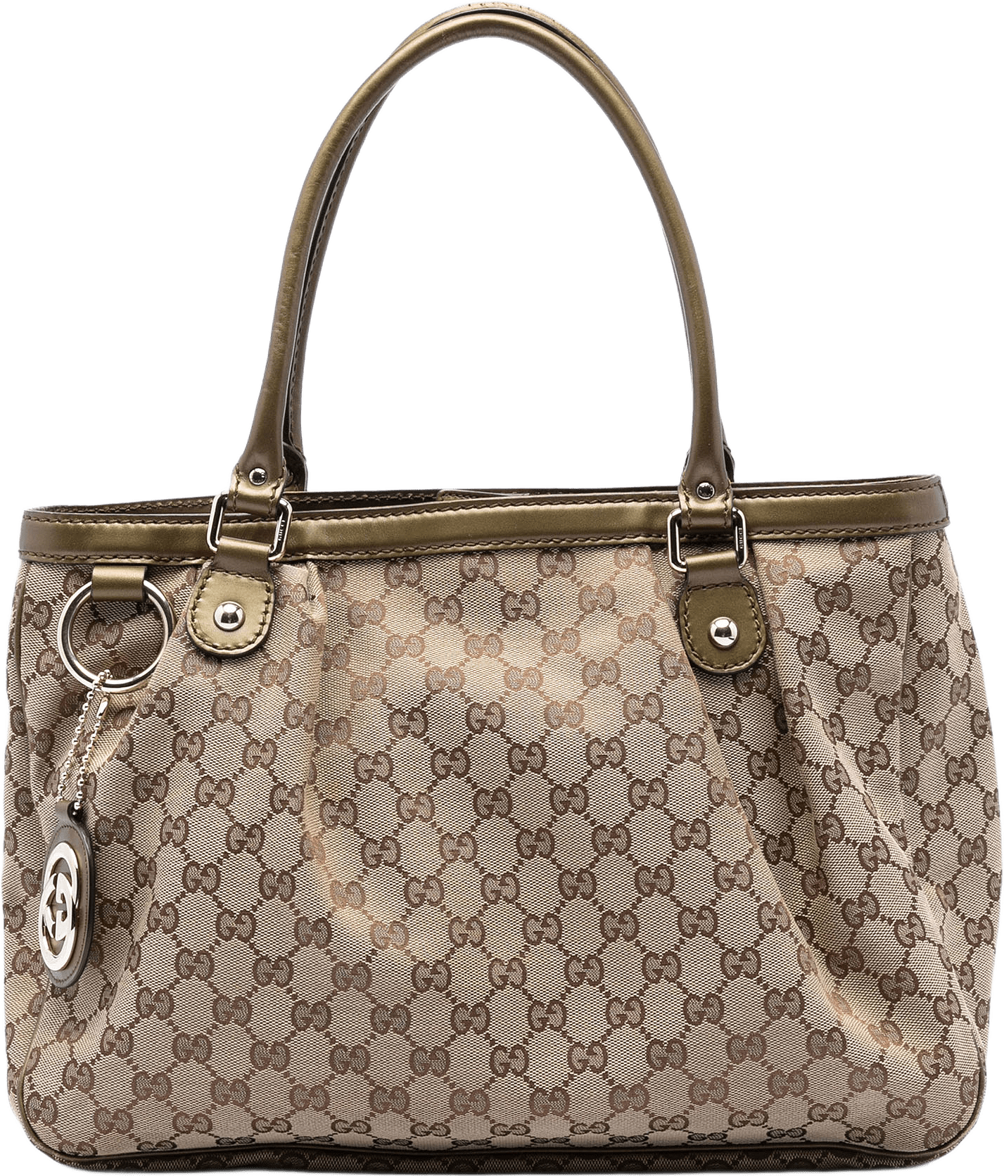 Gucci Gg Canvas Sukey Tote, från Luxclusif, i färgen beige.