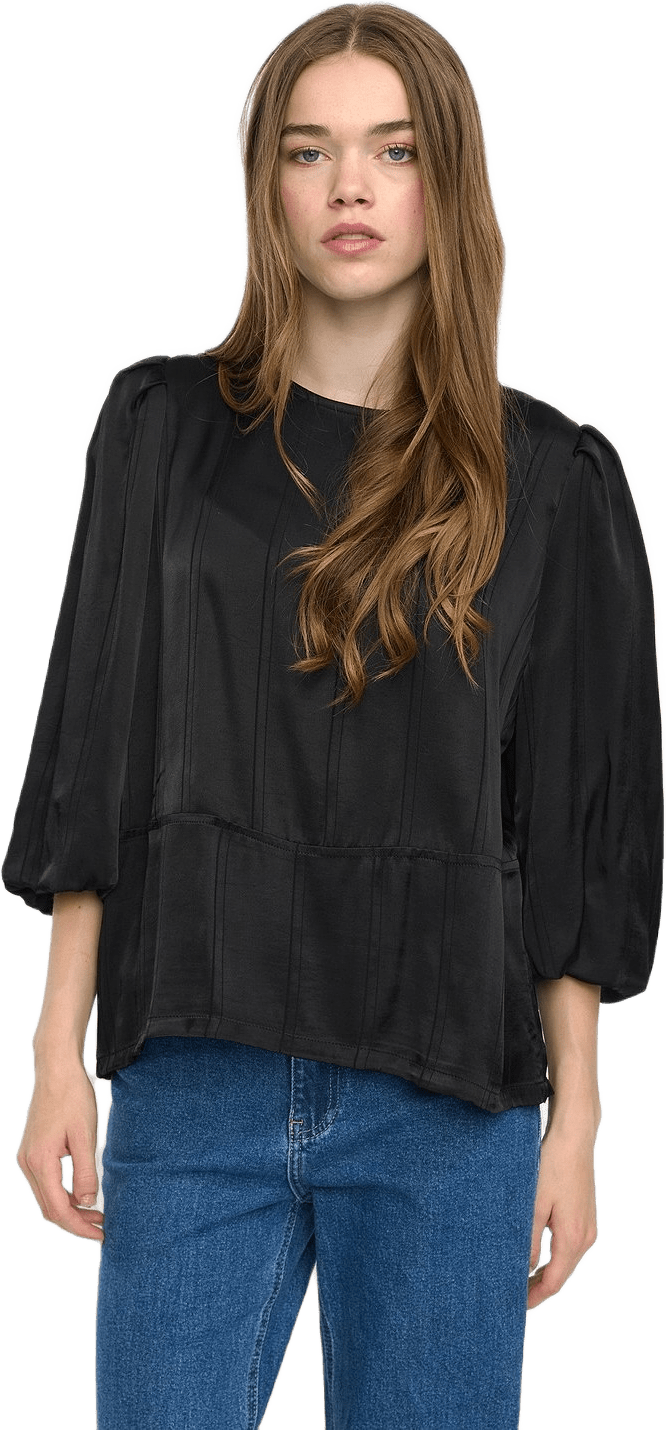 Srmadelyn Blouse - Striped Jacquard Black
