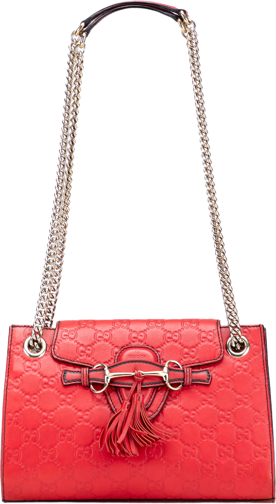 Gucci Small Guccissima Emily Shoulder Bag, från Luxclusif, i färgen red.