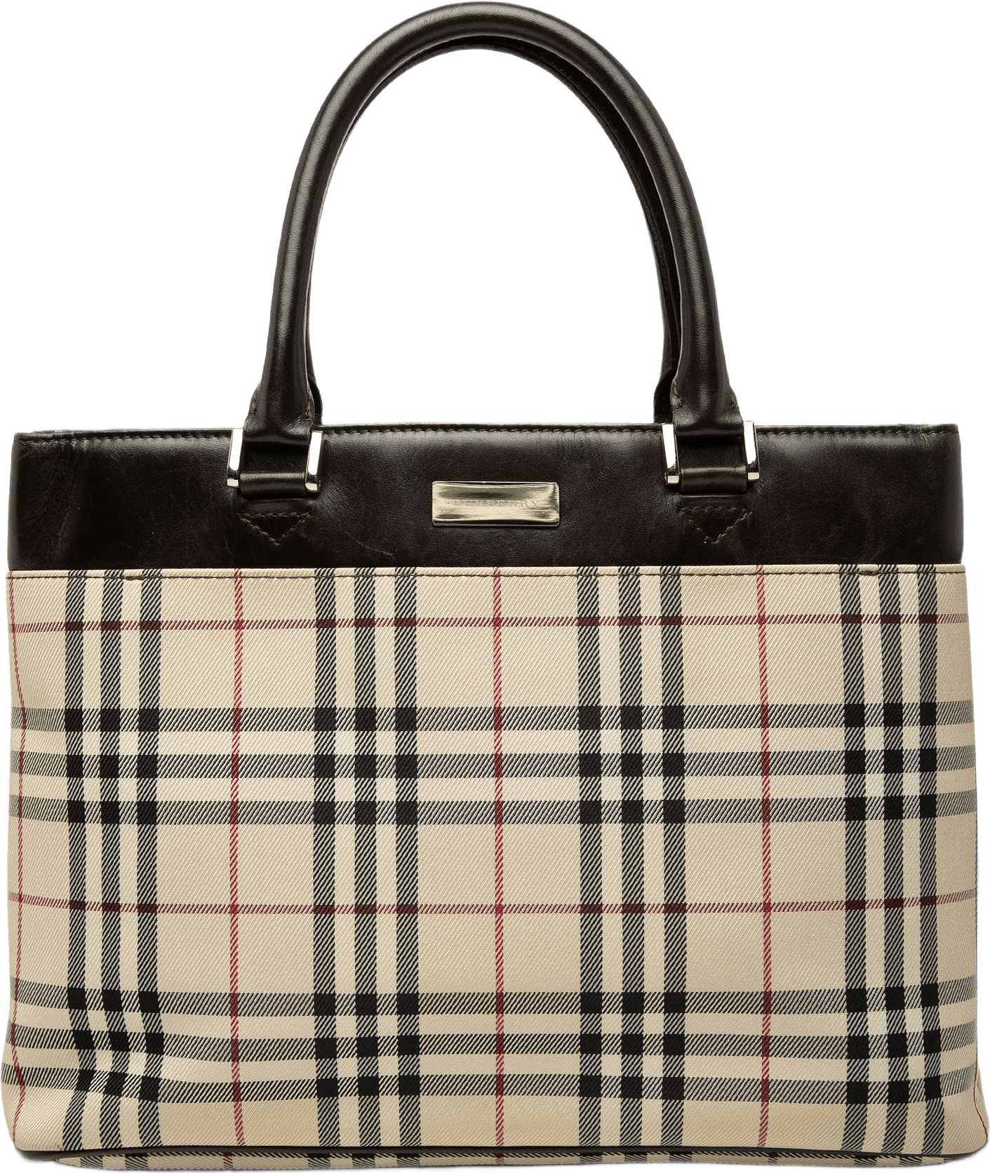 Burberry House Check Canvas Tote, från Luxclusif, i färgen beige.