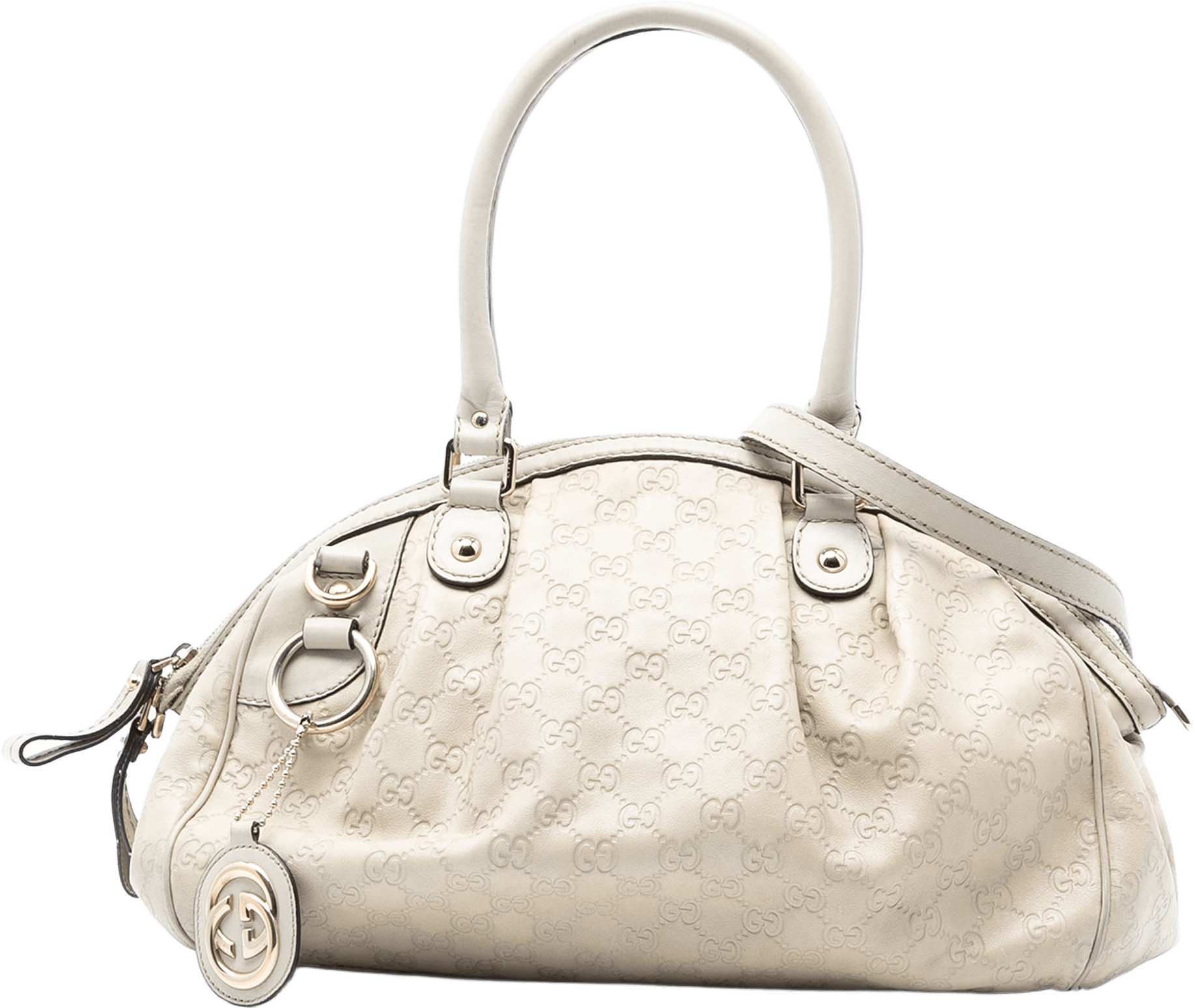 Gucci Guccissima Sukey Satchel, från Luxclusif, i färgen light beige.