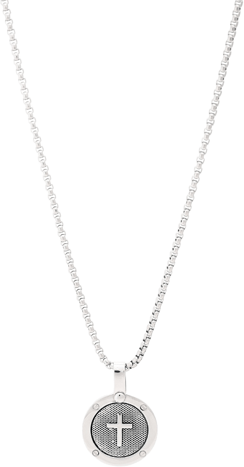 Hannes | Stålhalsband | Kors, från by BILLGREN, i färgen stål.