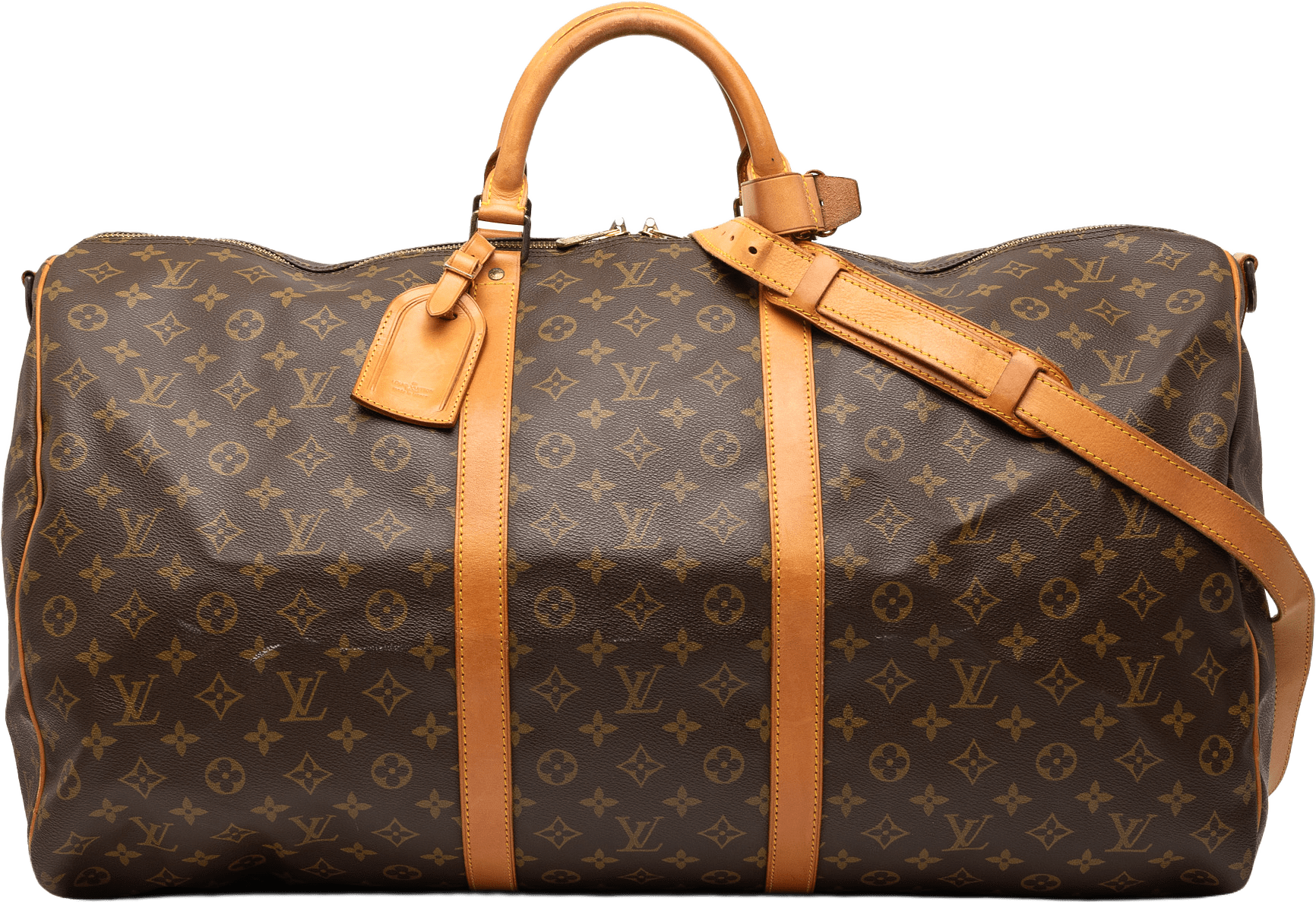 Louis Vuitton Monogram Keepall Bandouliere 60, från Luxclusif, i färgen brown.