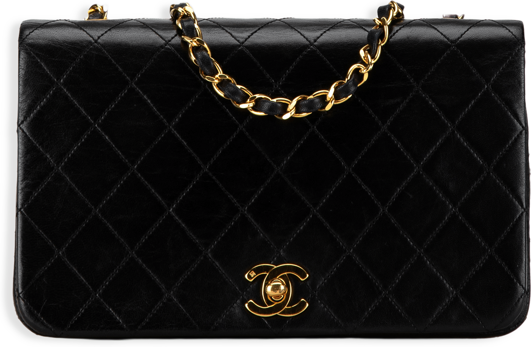 Chanel Cc Quilted Lambskin Full Flap