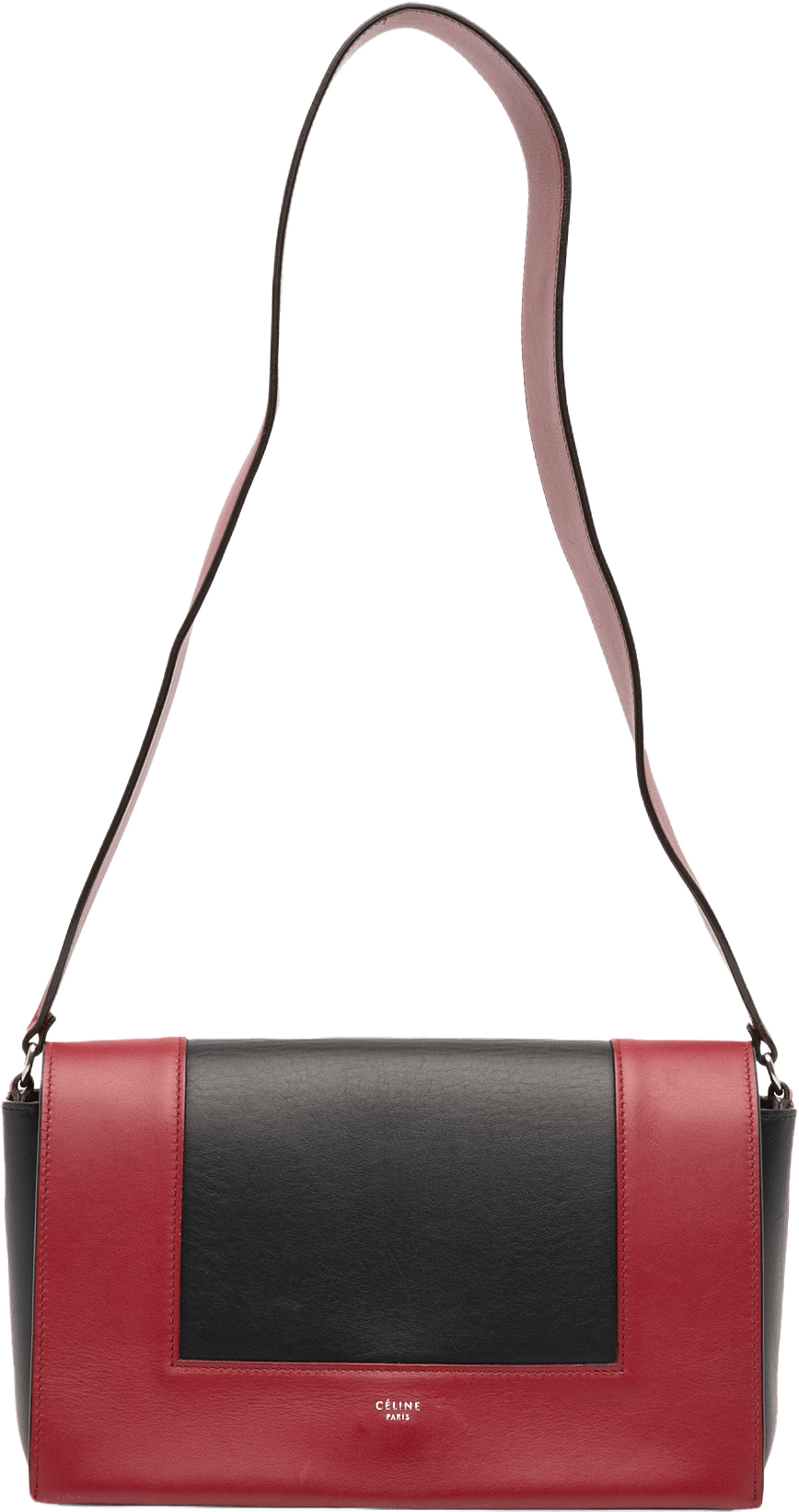 Celine Medium Shiny Smooth Calfskin Frame Shoulder Bag, från Luxclusif, i färgen red.