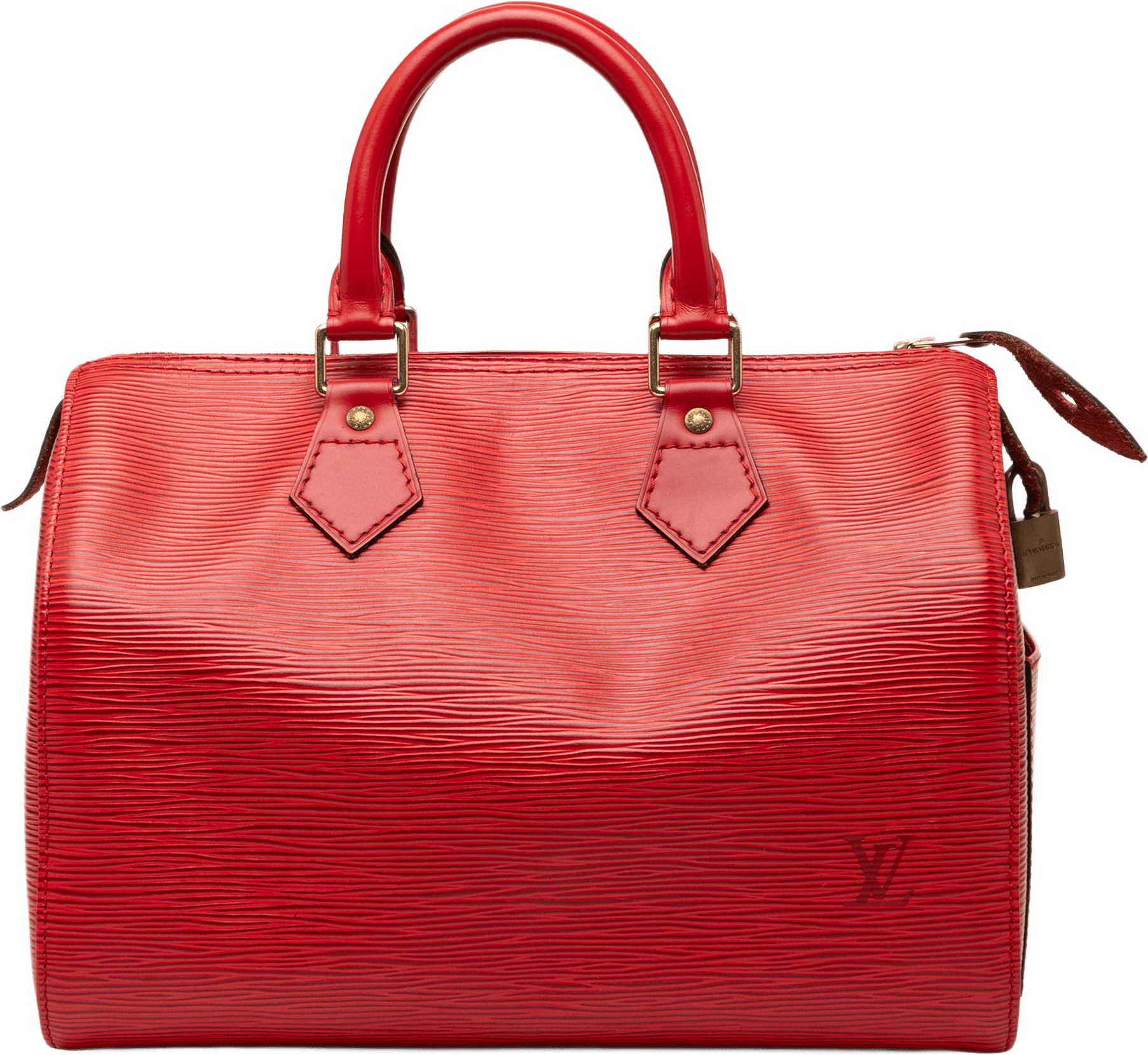Louis Vuitton Epi Speedy 25, från Luxclusif, i färgen red.