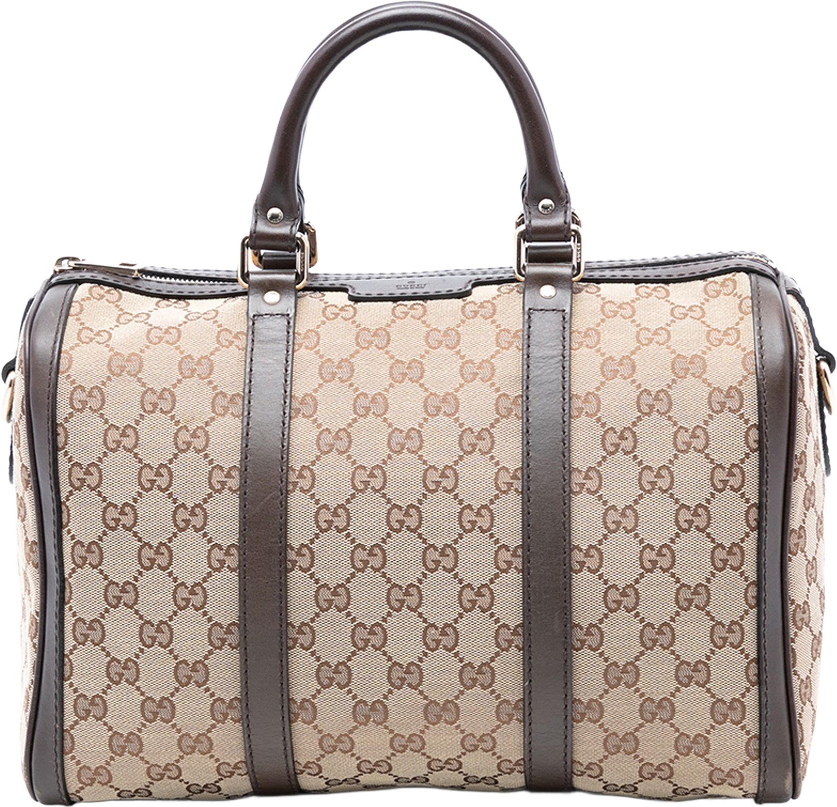 Gucci Medium Gg Canvas Joy Boston Bag, från Luxclusif, i färgen beige.
