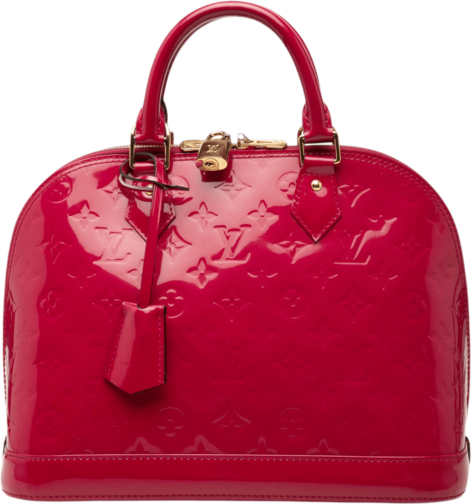 Louis Vuitton Monogram Vernis Alma Pm, från Luxclusif, i färgen röd.