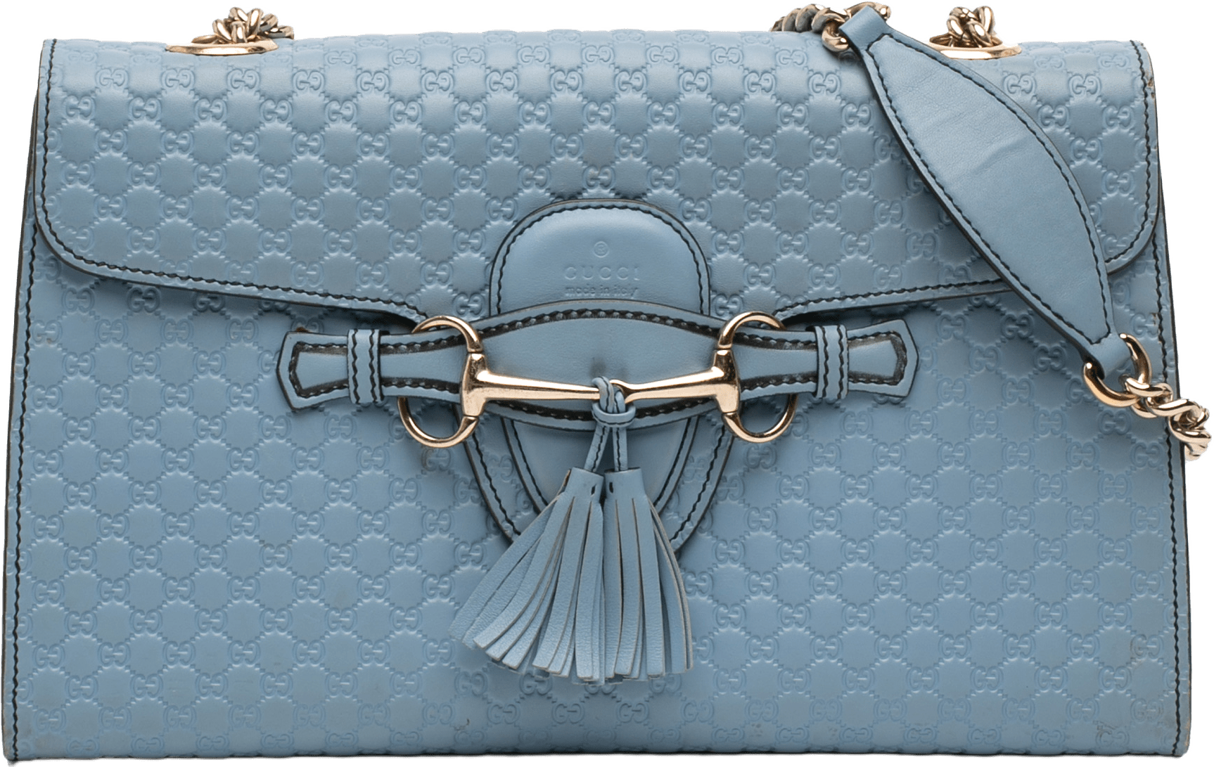 Gucci Medium Microguccissima Emily Shoulder Bag, från Luxclusif, i färgen light blue.