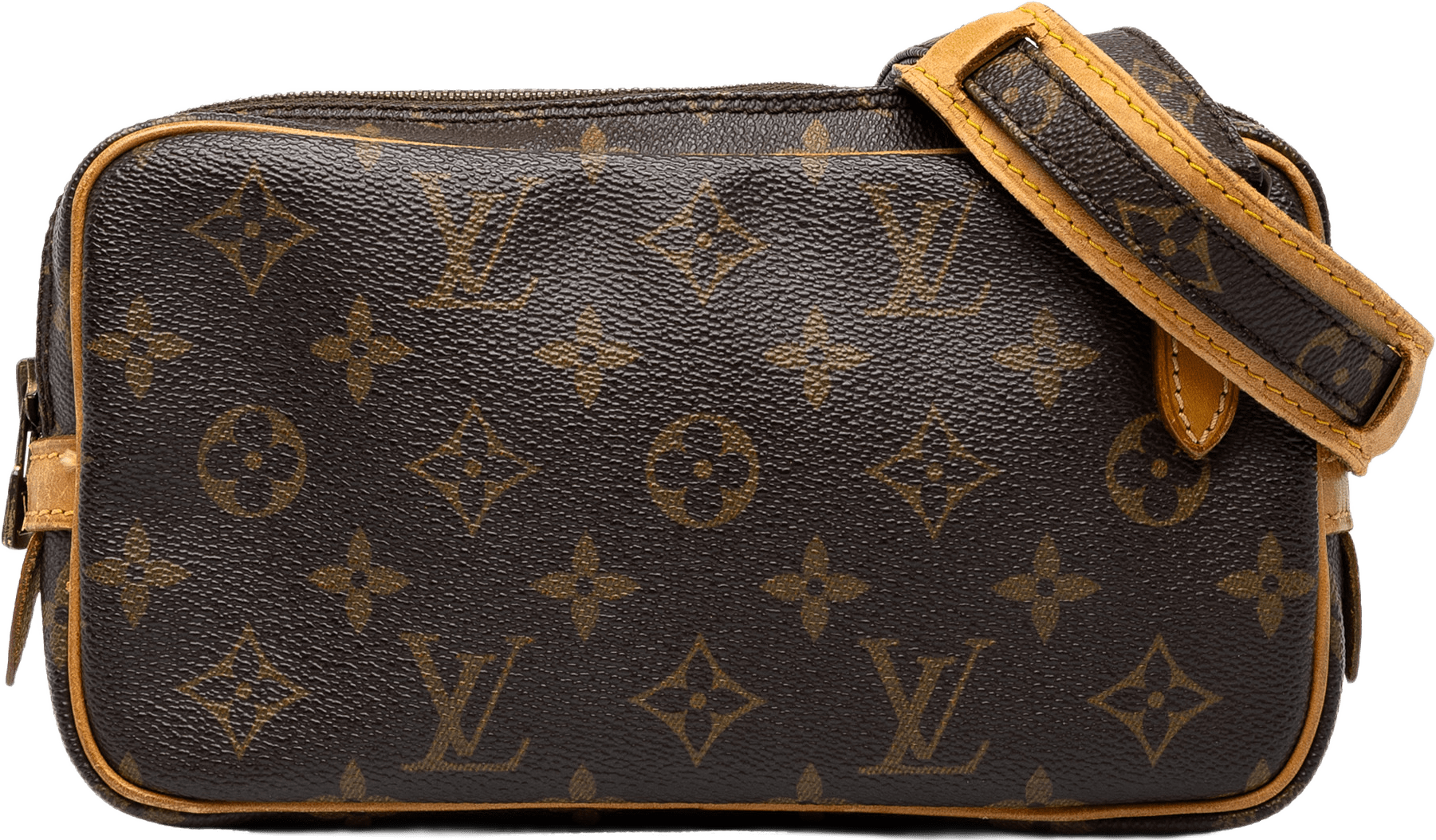 Louis Vuitton Monogram Pochette Marly Bandouliere, från Luxclusif, i färgen brun.