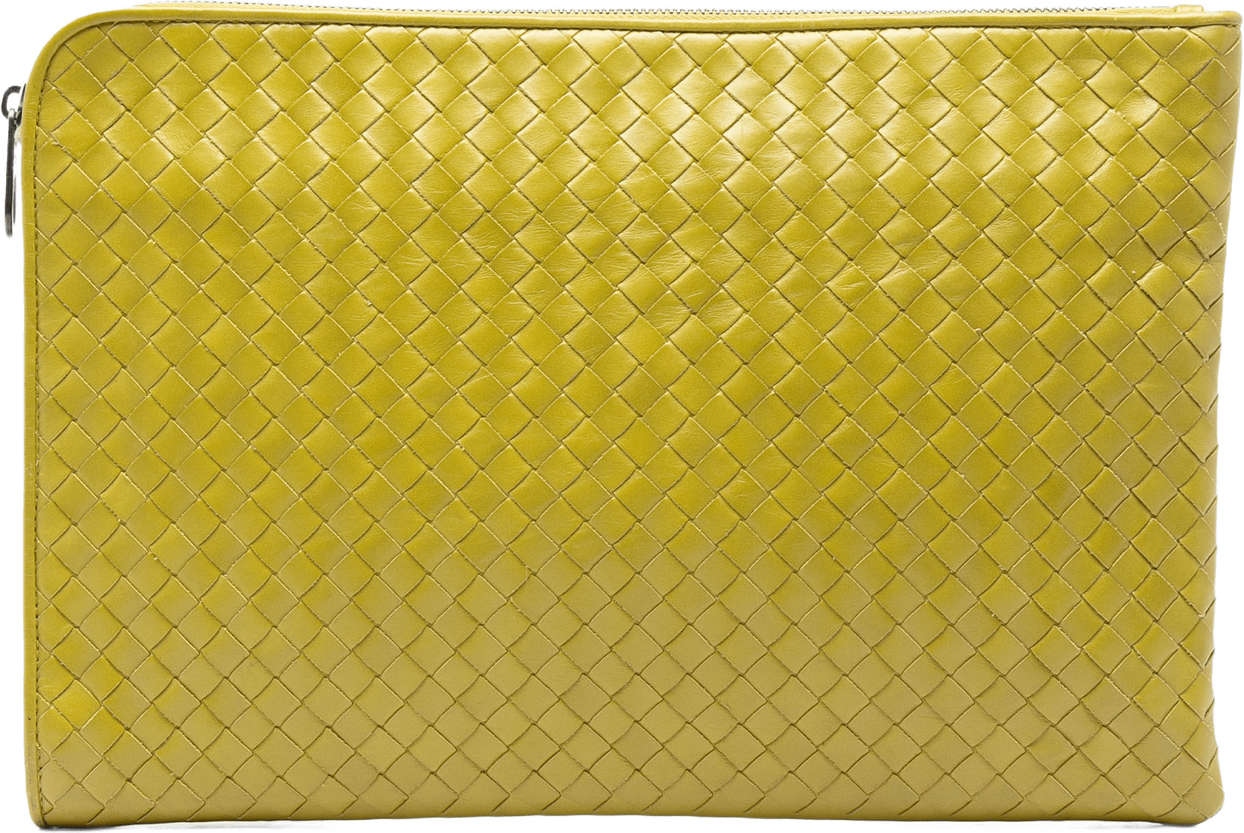 Bottega Veneta Large Nappa Intrecciato Zip Pouch, från Luxclusif, i färgen yellow.