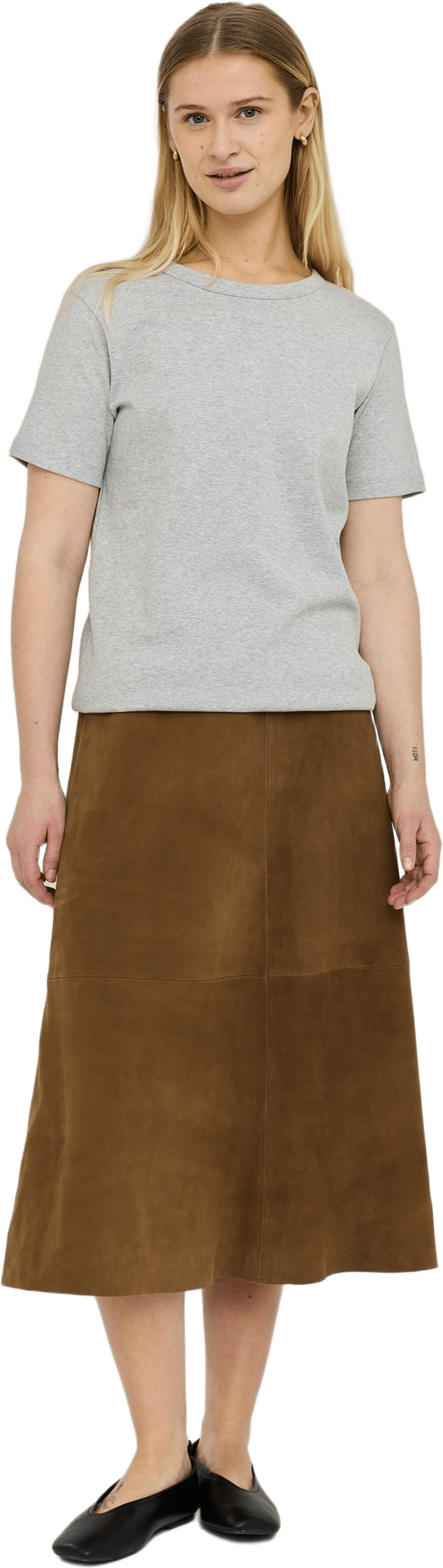 Srpetra Suede Skirt - Sepia, från Soft Rebels, i färgen sepia.