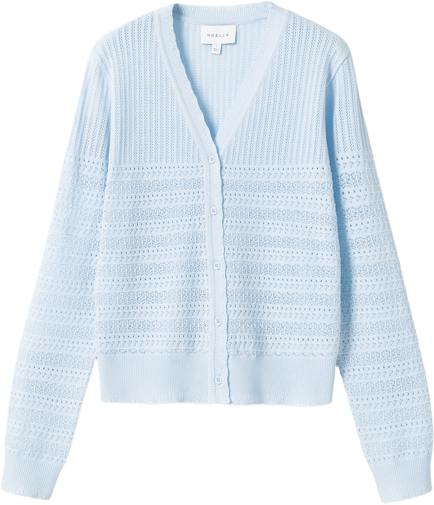 N-margrit Knit Cardigan - Light Blue, från Noella, i färgen light blue.