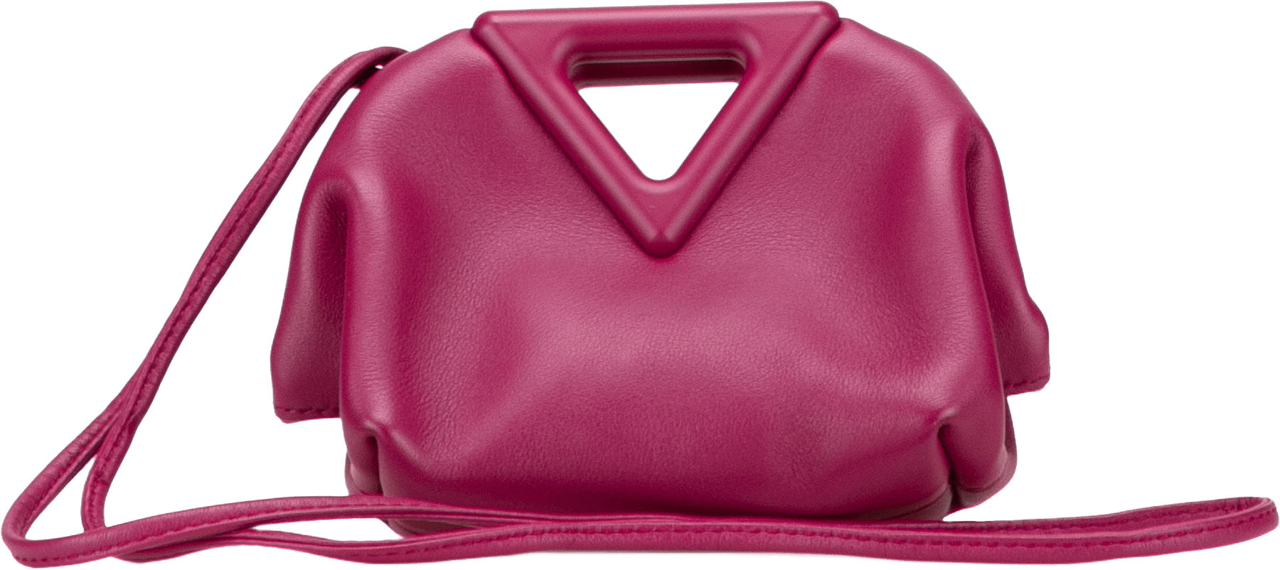 Bottega Veneta Leather Point Coin Purse Satchel, från Luxclusif, i färgen dark pink.