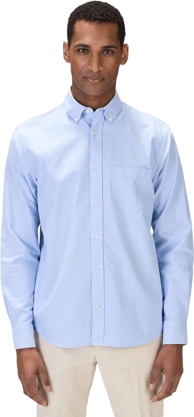 Cotton Solid Casual Oxford Shirt (joe), från John Henric, i färgen light blue.