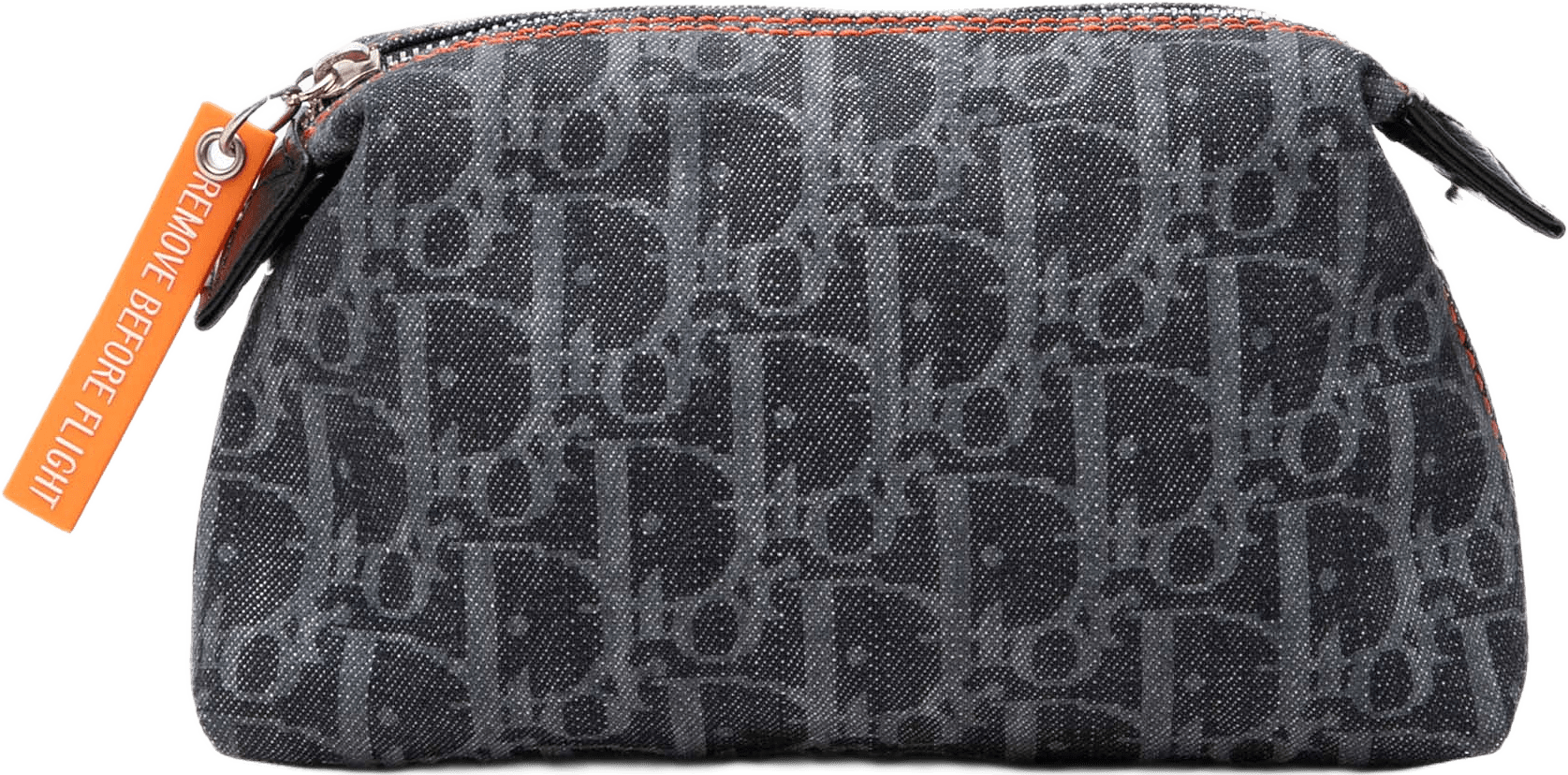 Dior Oblique Denim Flight Cosmetic Pouch, från Luxclusif, i färgen blå.