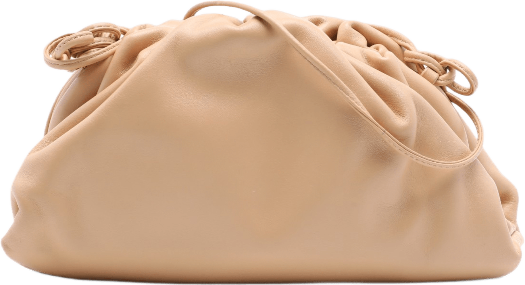 Bottega Veneta Lambskin The Mini Pouch Crossbody, från Luxclusif, i färgen brun.
