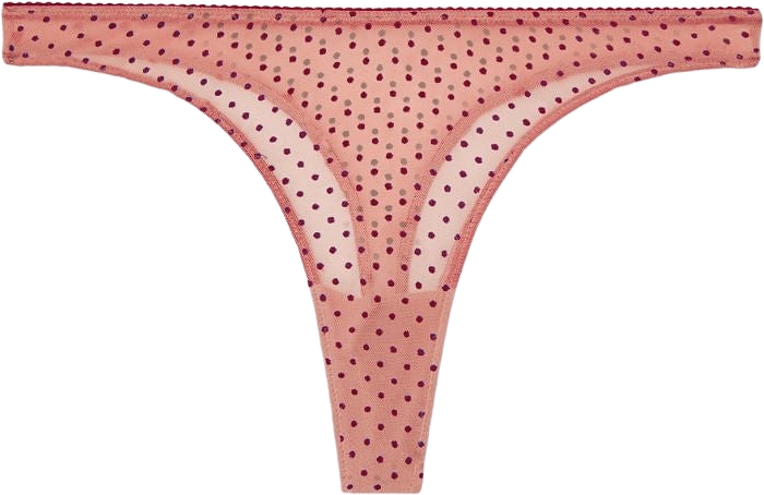 Mesh Thong, från Understatement, i färgen pale pink/burgundy.