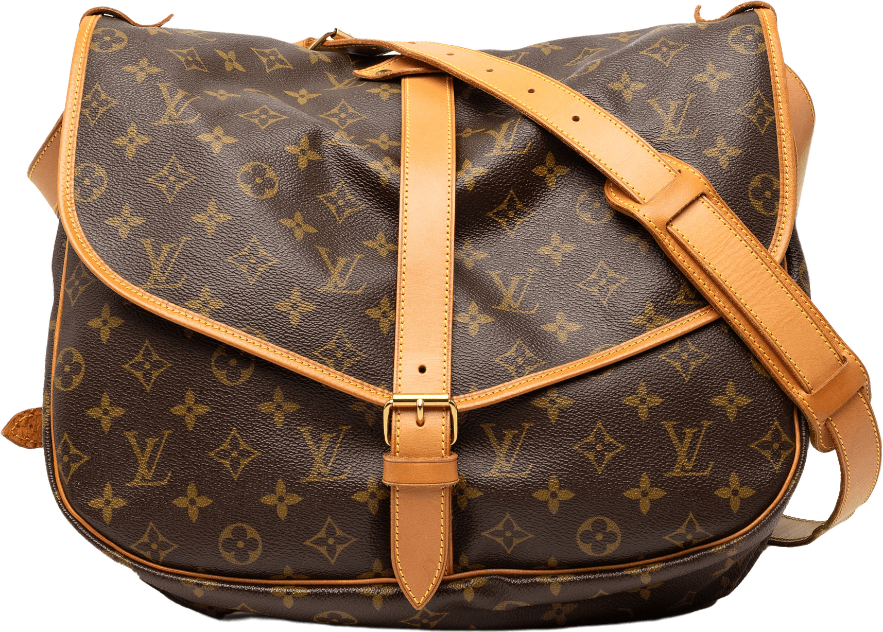 Louis Vuitton Monogram Saumur 35, från Luxclusif, i färgen brown.