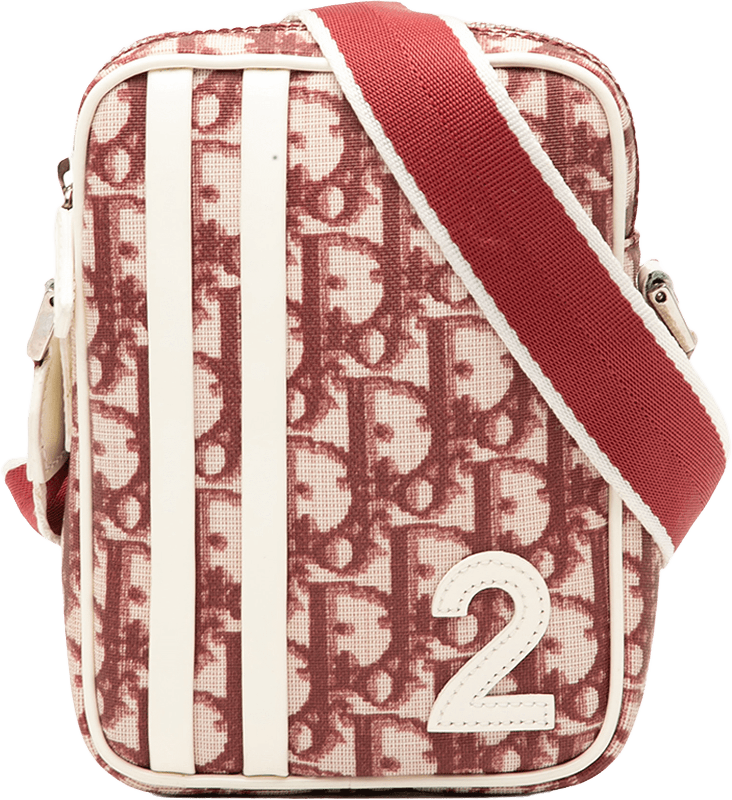 Dior Oblique Trotter Coated Canvas No.2 Crossbody, från Luxclusif, i färgen red.