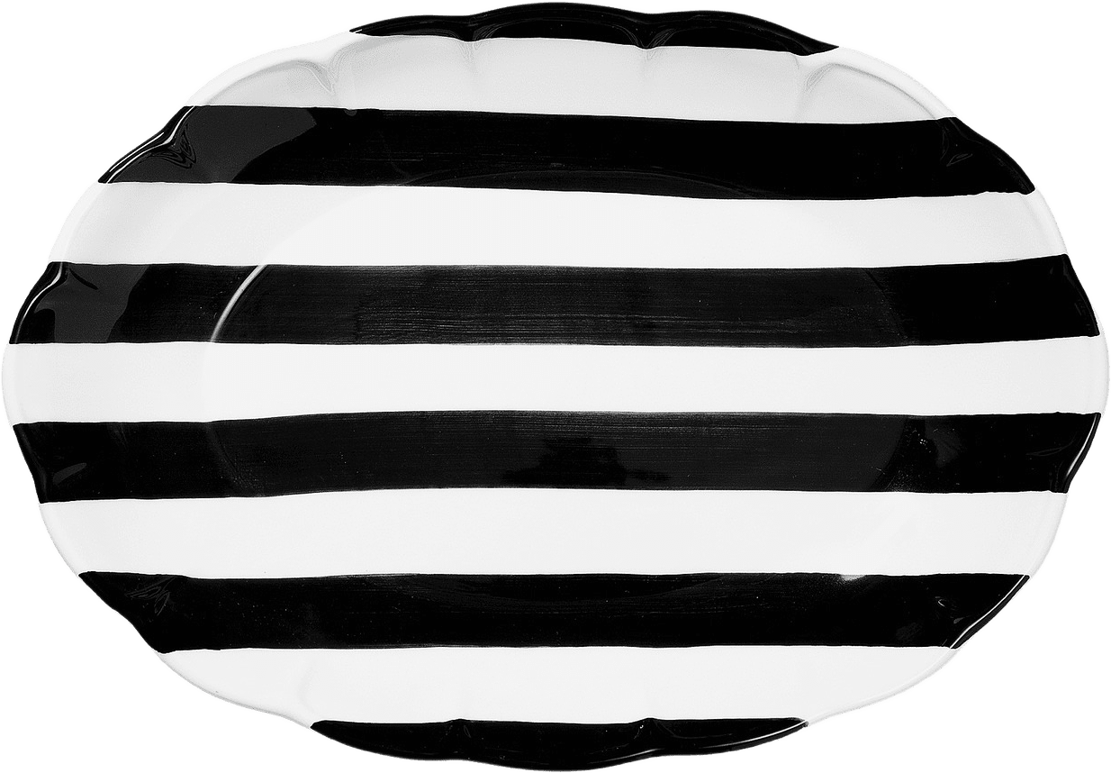 Stripe Serveringsfat - 36 Cm, från Pick A Poppy, i färgen black.